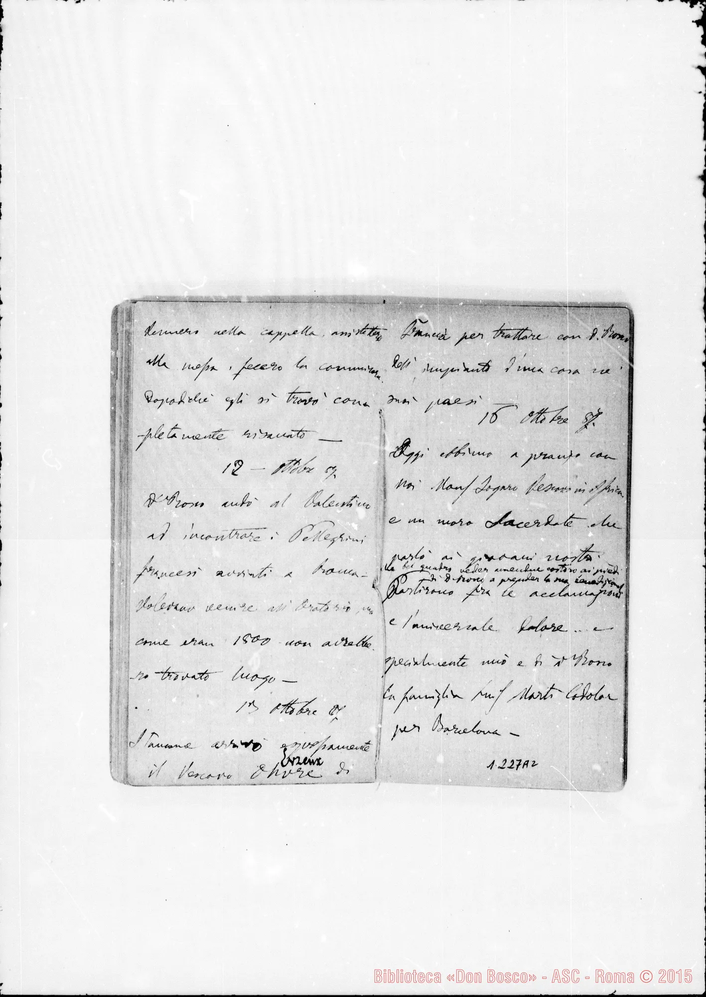 Fotogramma A 2 — «Cronaca di D. Bosco dal 16- 5-1887 a! 23-12-1887»