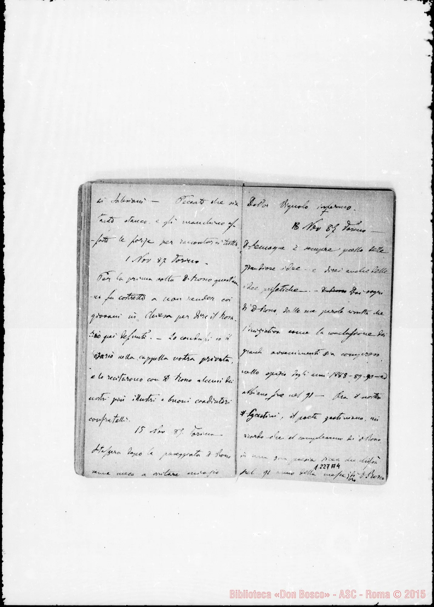 Fotogramma A 4 — «Cronaca di D. Bosco dal 16- 5-1887 a! 23-12-1887»