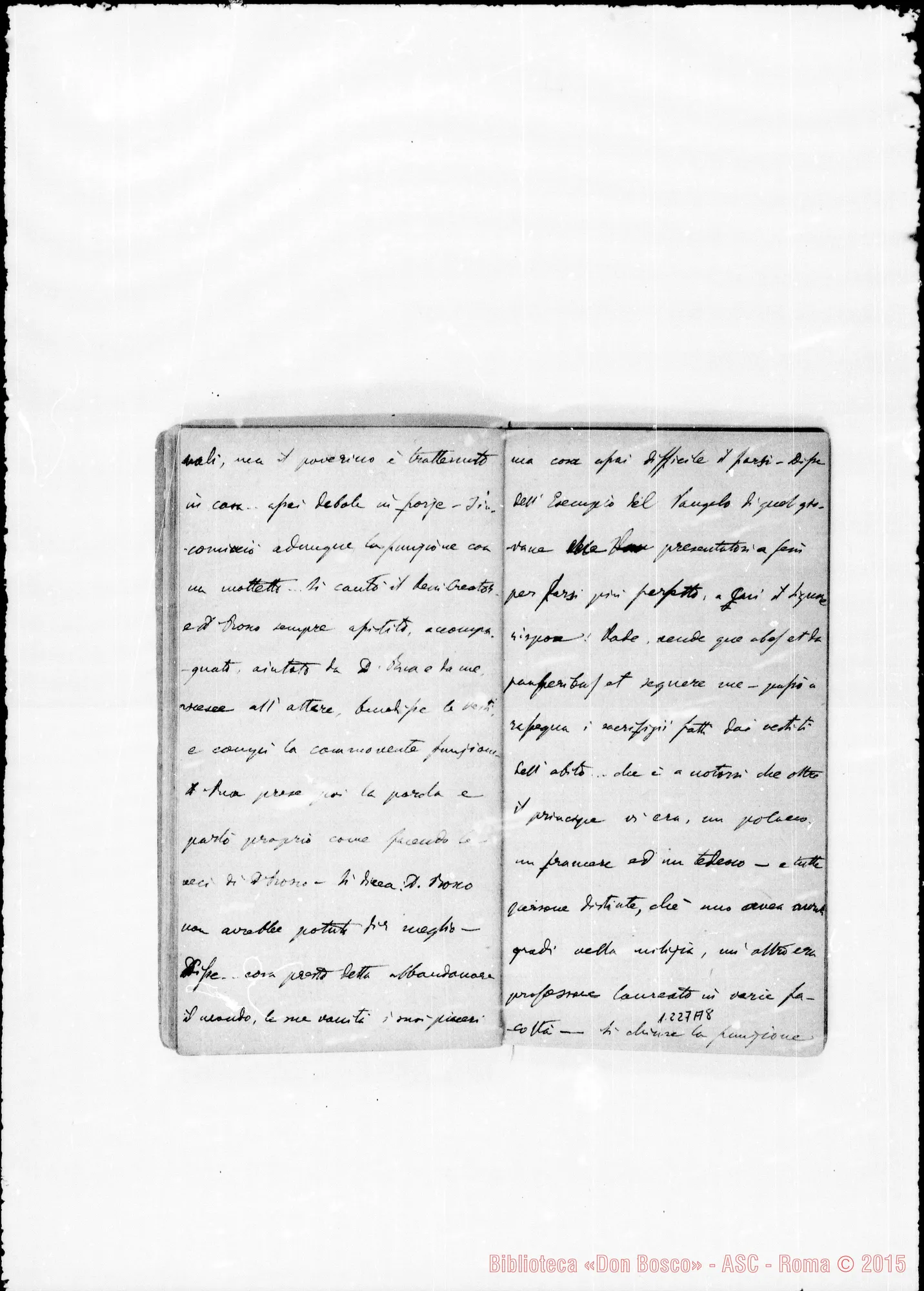 Fotogramma A 8 — «Cronaca di D. Bosco dal 16- 5-1887 a! 23-12-1887»