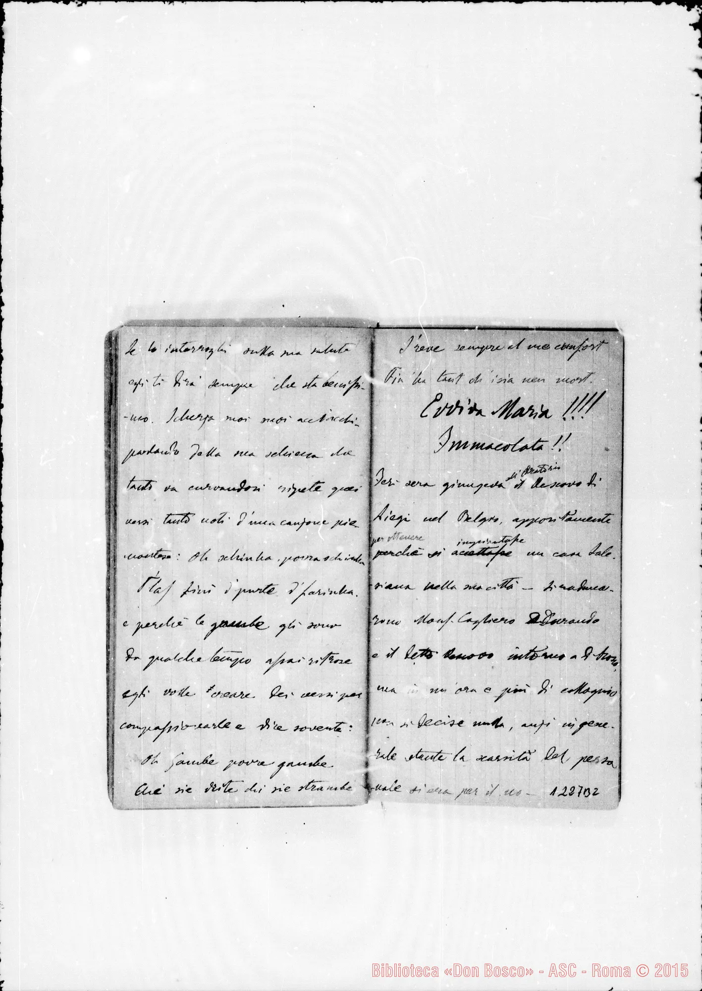 Fotogramma B 2 — «Cronaca di D. Bosco dal 16- 5-1887 a! 23-12-1887»