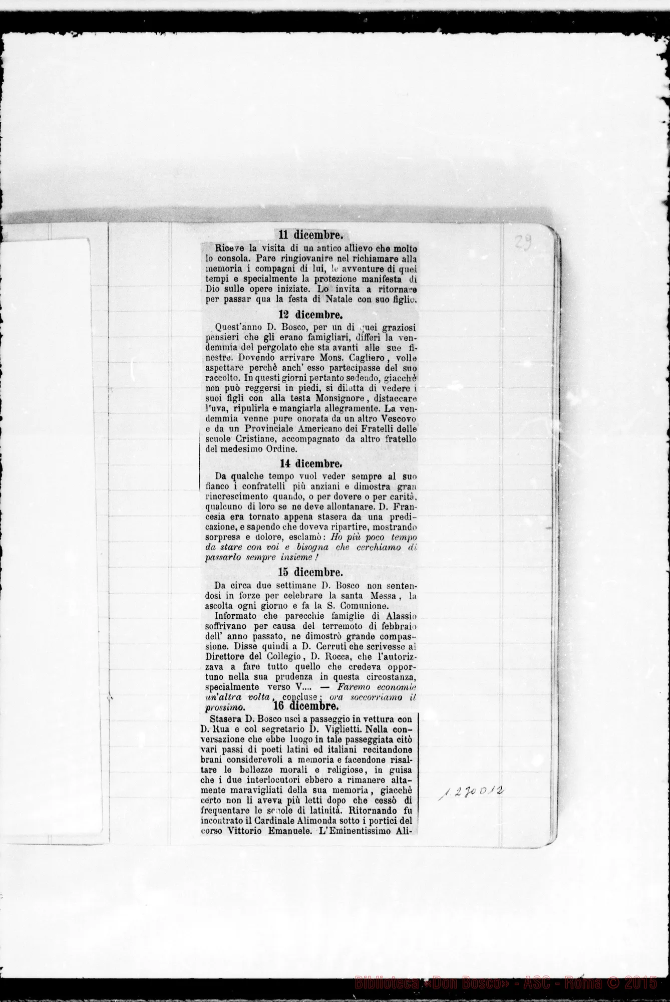 Fotogramma D 12 — «Memorie: 1886-1896». «Per il precedente…»