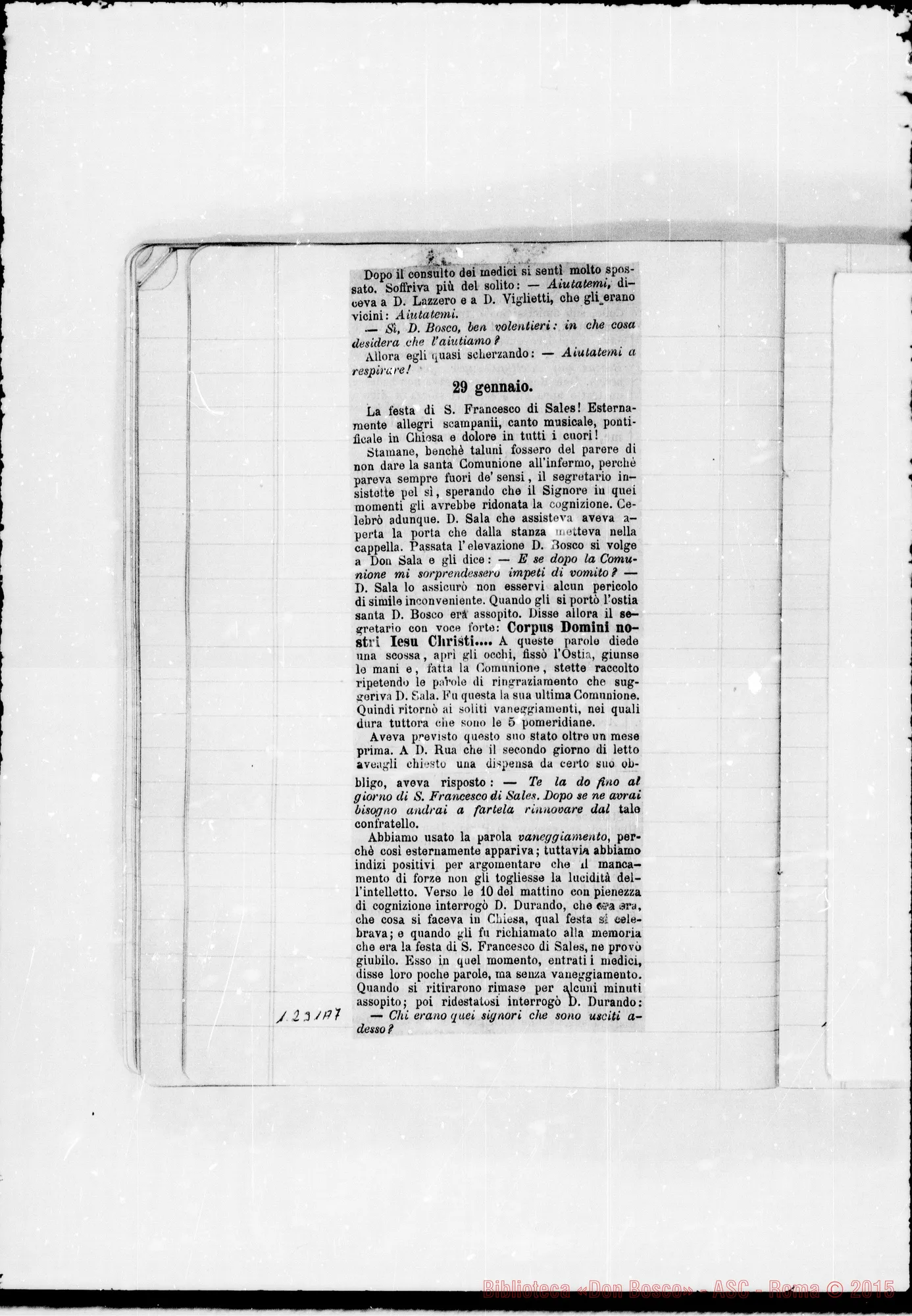 Fotogramma A 7 — «Memorie: 1886-1896». «Per il precedente…»