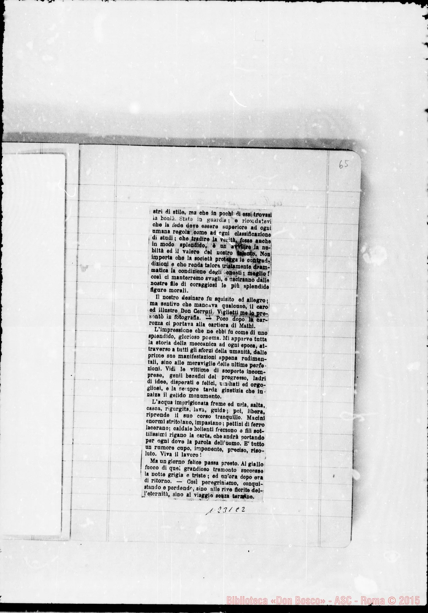 Fotogramma C 2 — «Memorie: 1886-1896». «Per il precedente…»