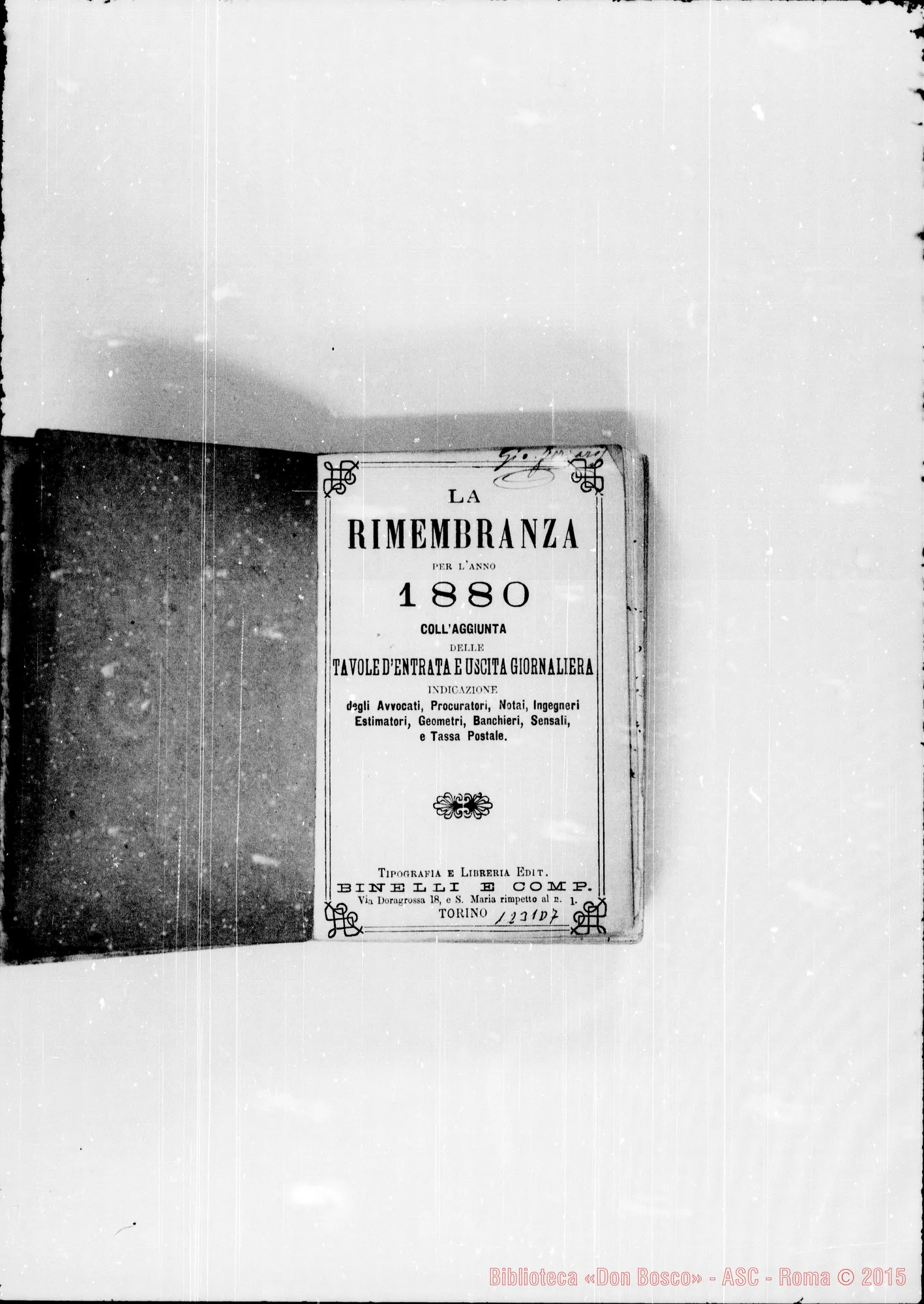 Fotogramma D 7 — Diario con indice delle materie…