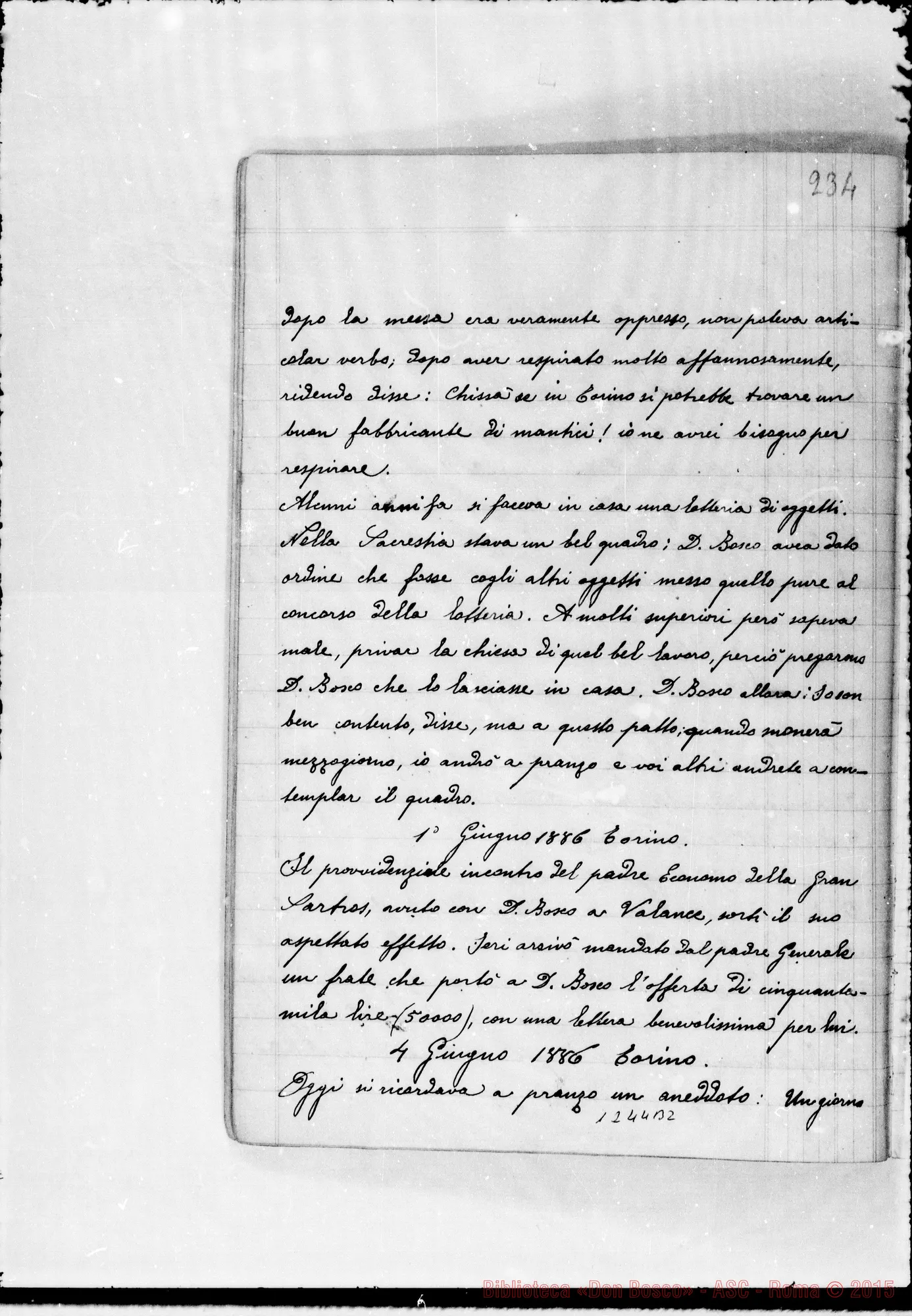 Fotogramma B 2 — Cronaca di D. Bosco (18-5-1886/31-1-1888). Vol. Il