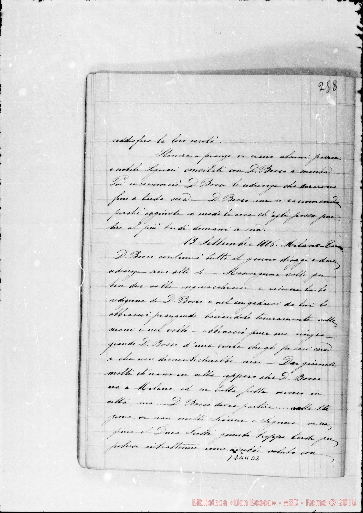 Fotogramma D 2 — Cronaca di D. Bosco (18-5-1886/31-1-1888). Vol. Il