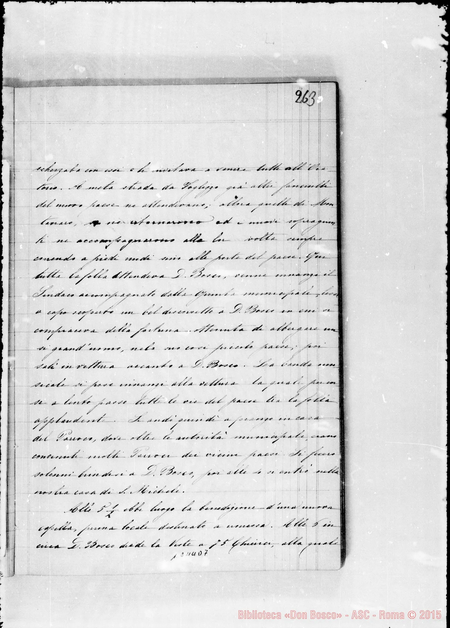 Fotogramma D 7 — Cronaca di D. Bosco (18-5-1886/31-1-1888). Vol. Il
