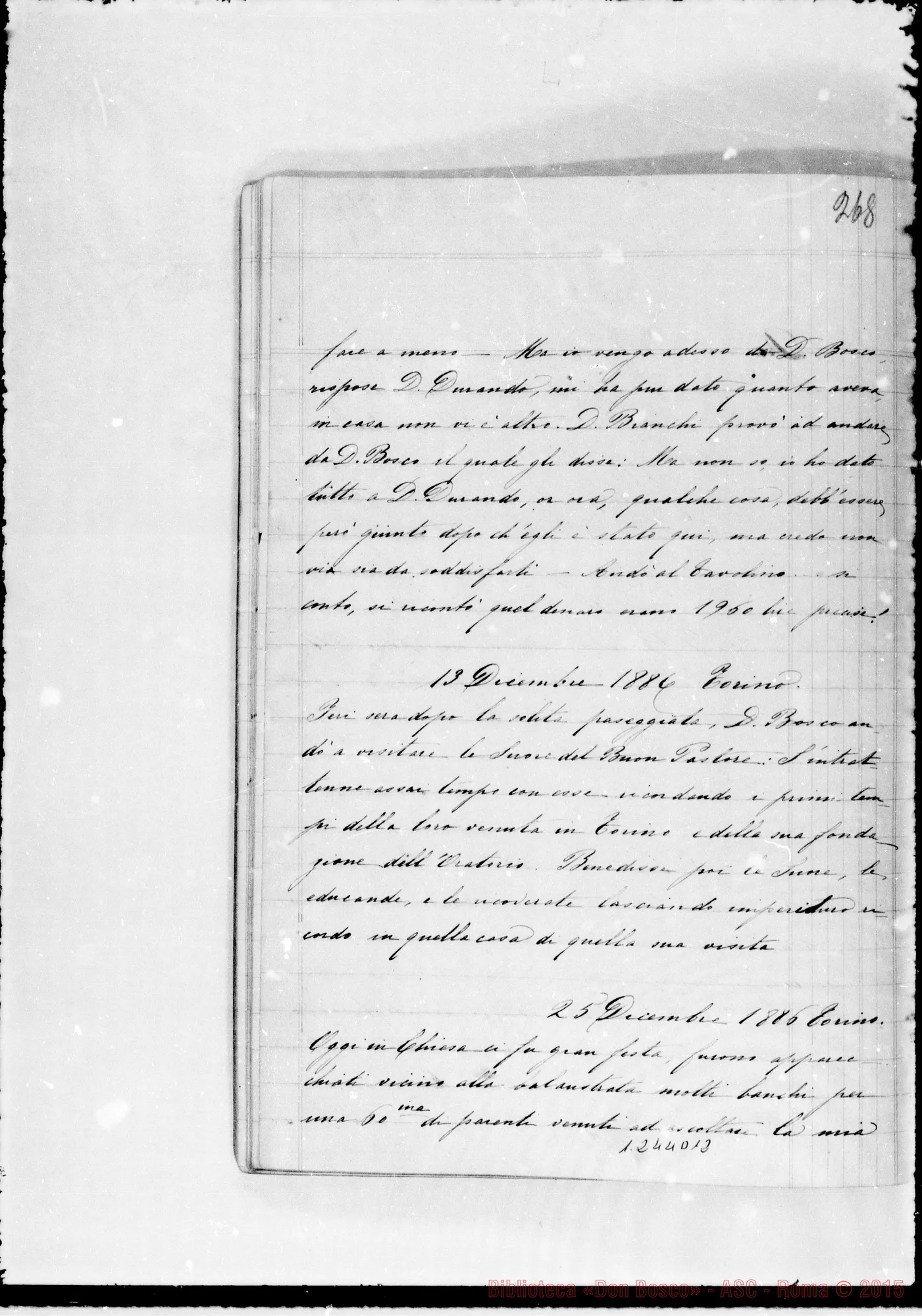 Fotogramma D 12 — Cronaca di D. Bosco (18-5-1886/31-1-1888). Vol. Il