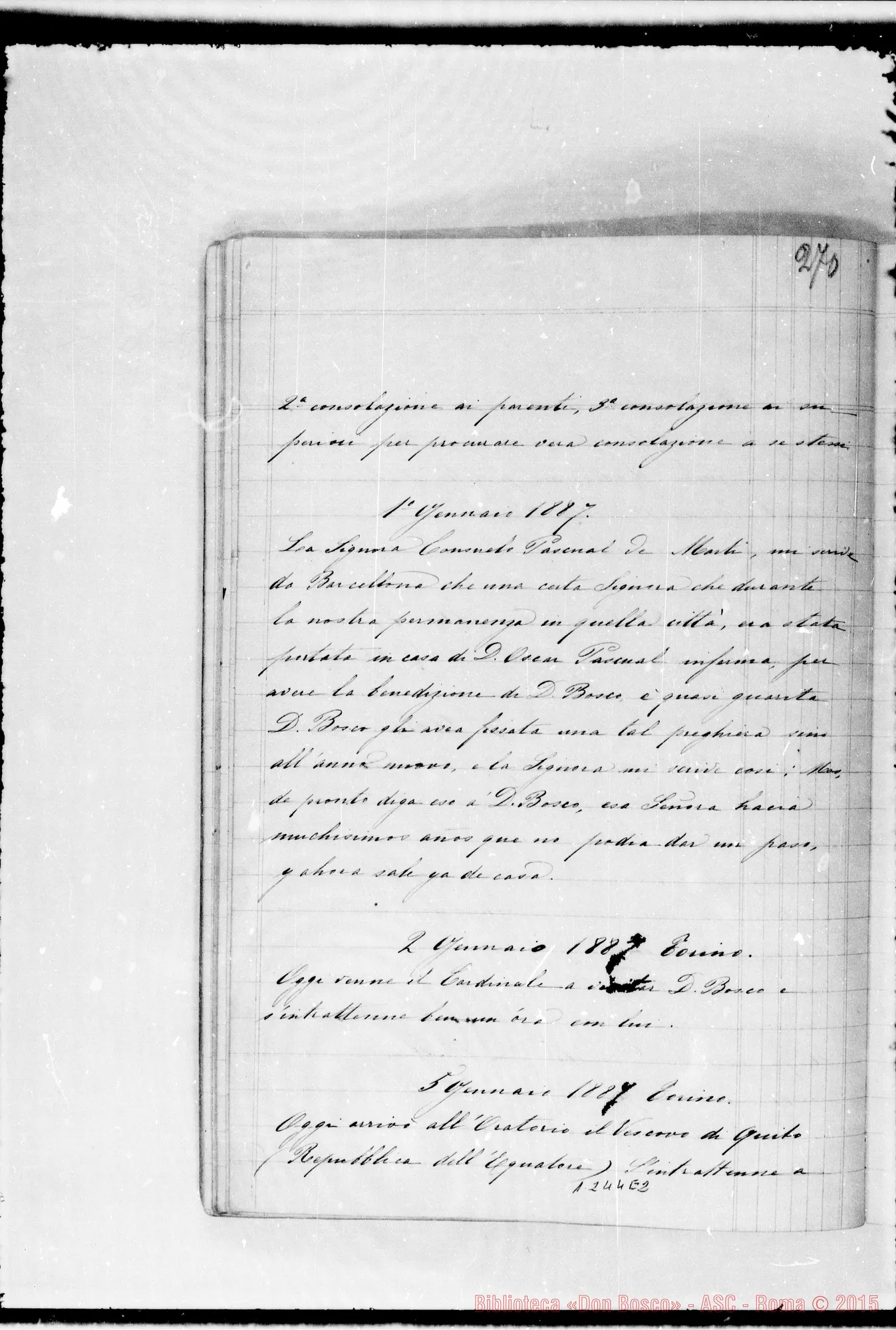 Fotogramma E 2 — Cronaca di D. Bosco (18-5-1886/31-1-1888). Vol. Il