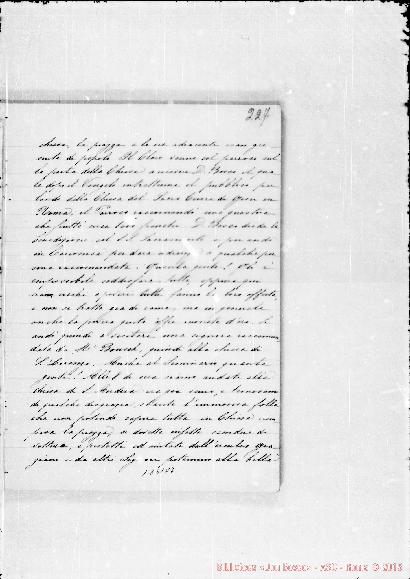 Fotogramma A 7 — Cronaca di D. Bosco (26-5-1884/30-4-1886). Vol. I continuazione. Spostato nell’Archivio