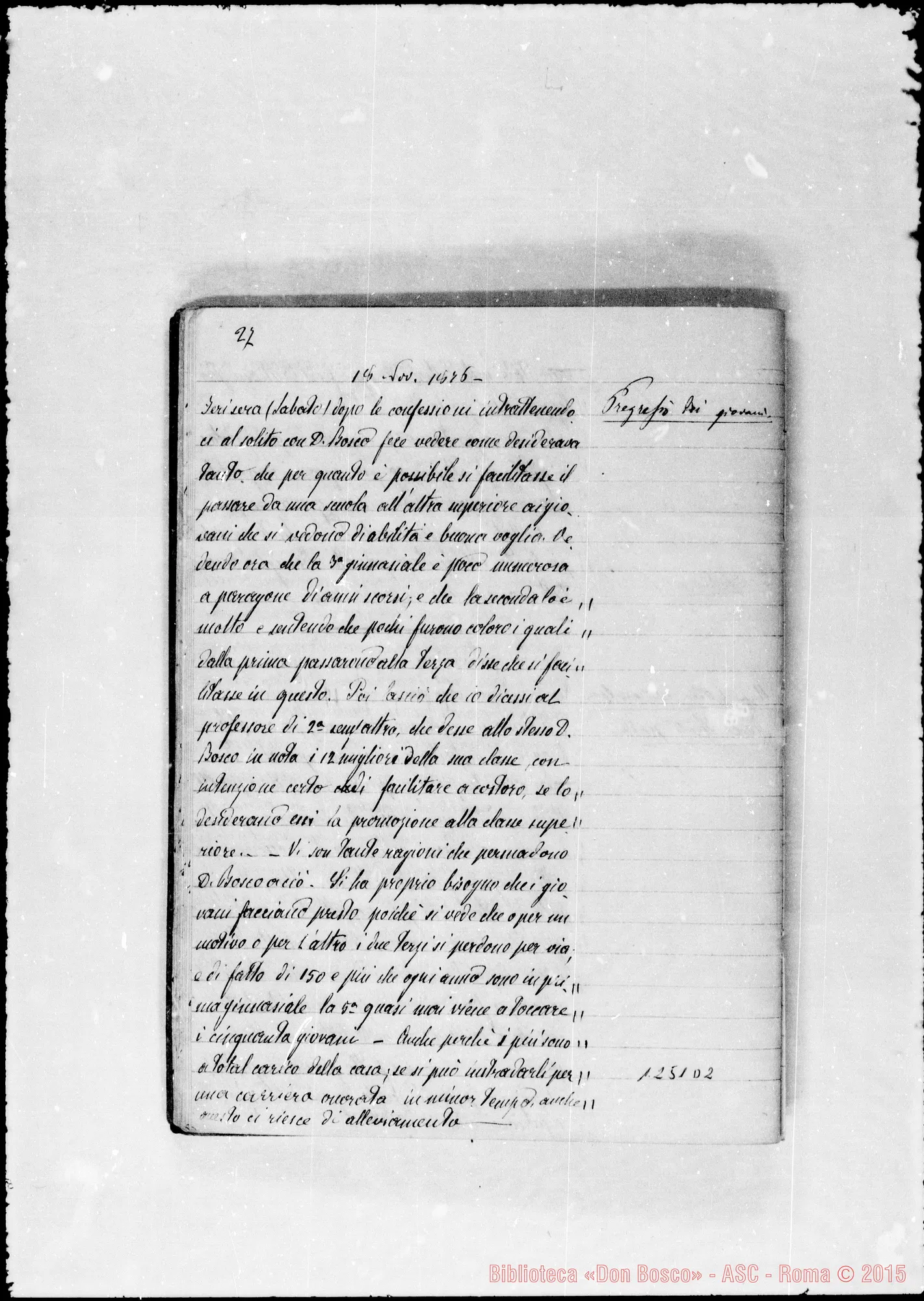 Fotogramma D 2 — Barberis Giulio, sac. SDB: Conferenze di D. Bosco ai Soci, ai missionari…