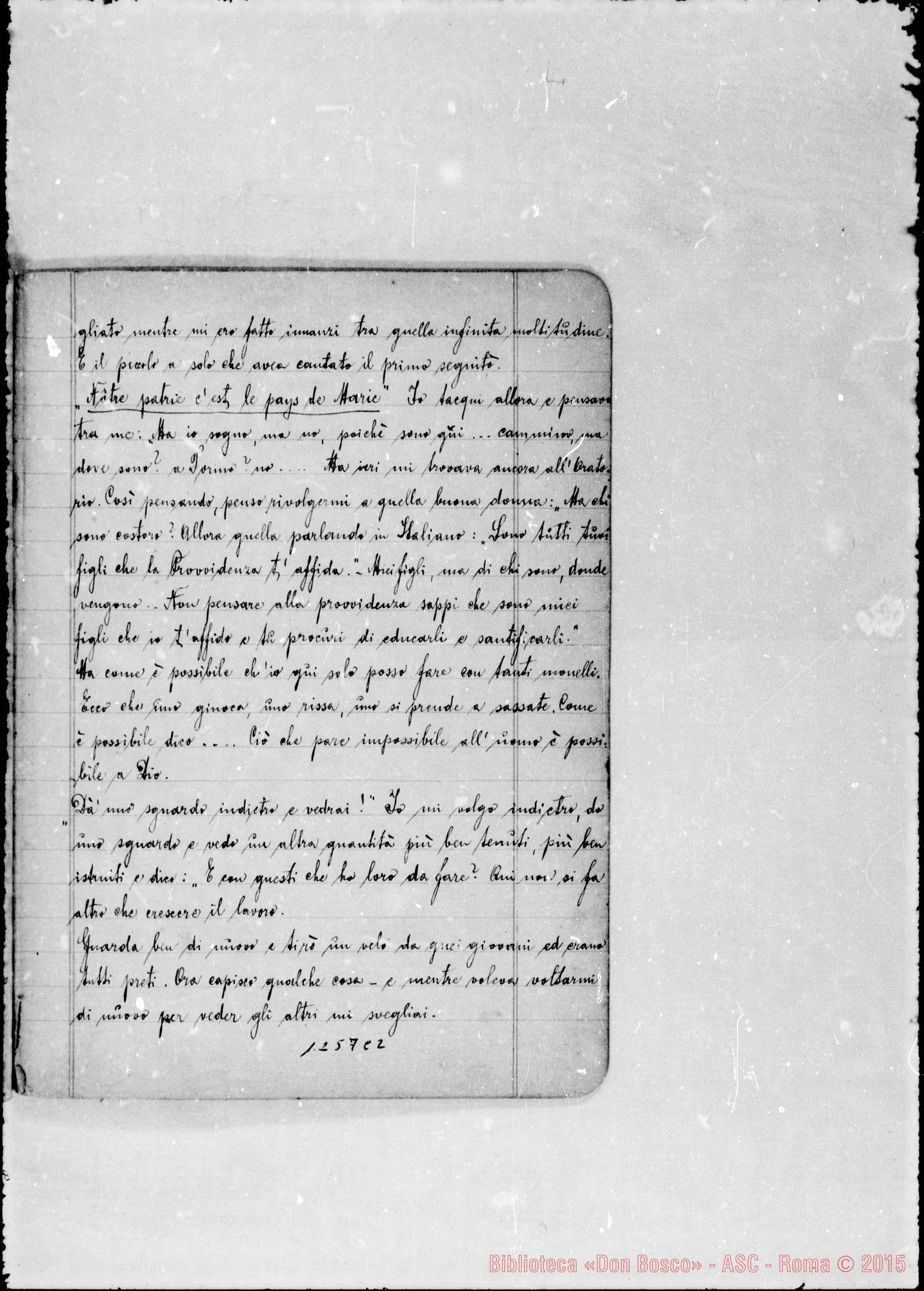 Fotogramma C 2 — Anonimi: Quaderni contenenti la narrazione di sogni di D. Bosco