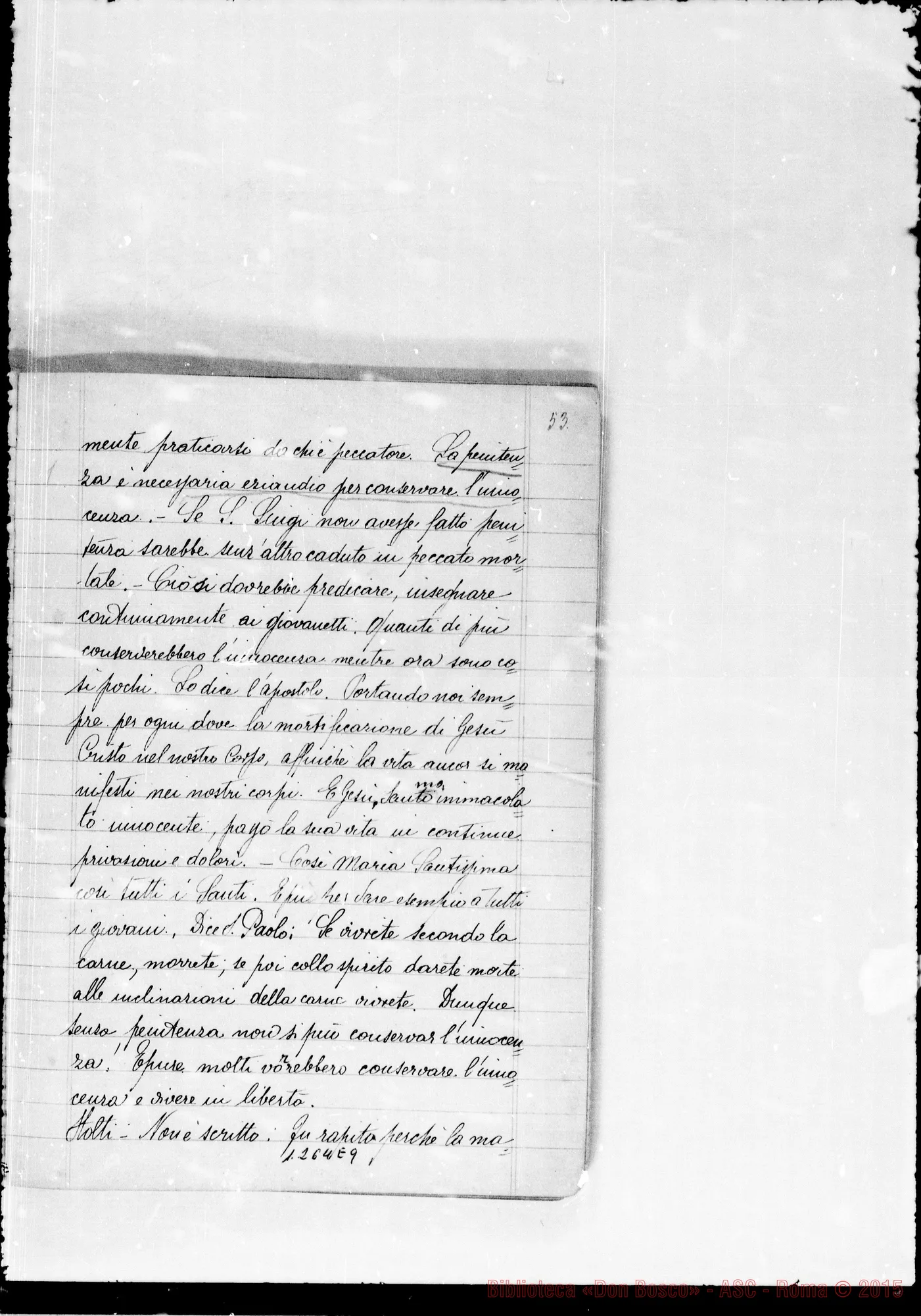 Fotogramma E 9 — Raccolta di sogni E visioni del Padre Amatissimo D. Giovanni Bosco