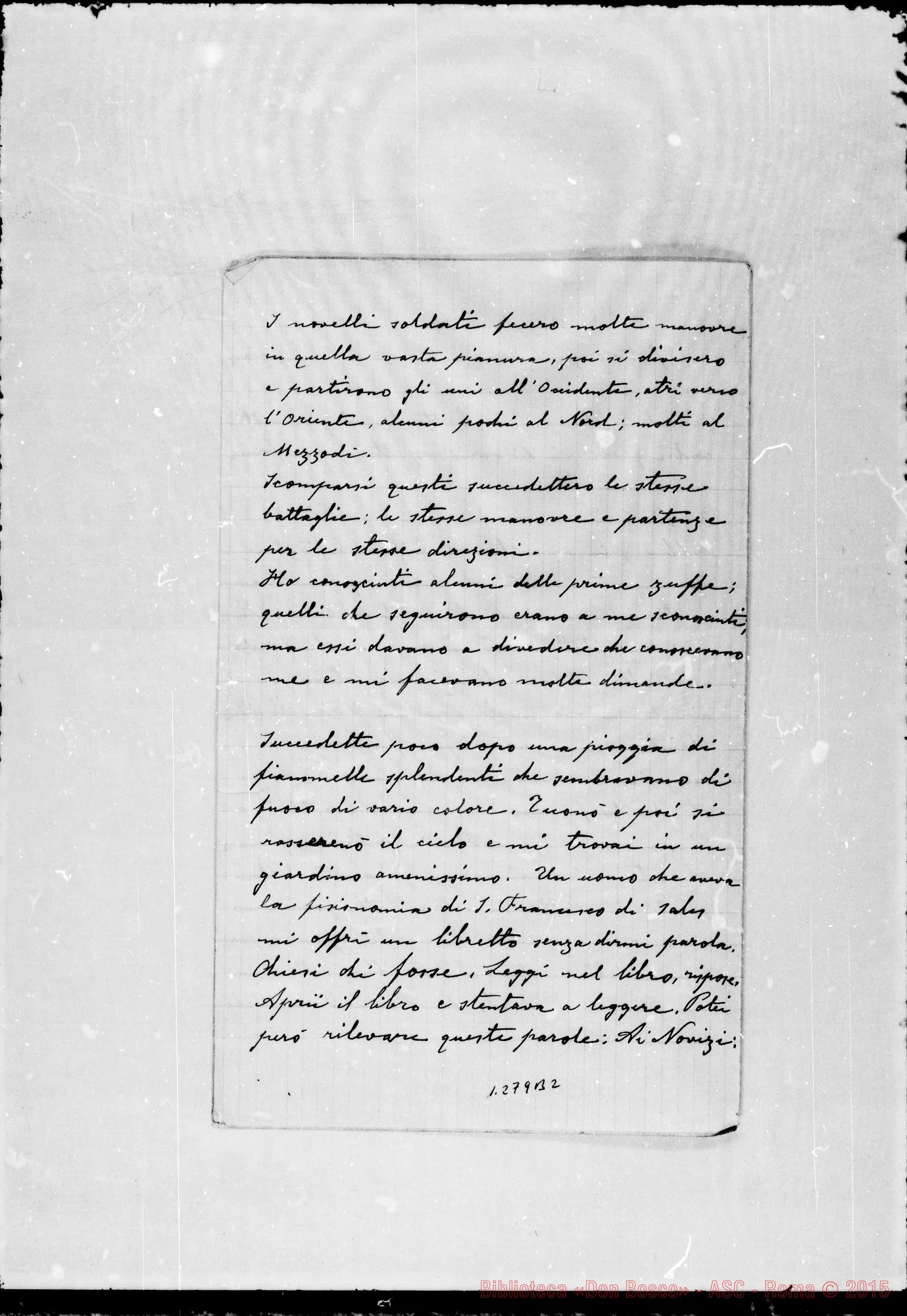 Fotogramma B 2 — Diversi sogni manoscritti E dattilografati