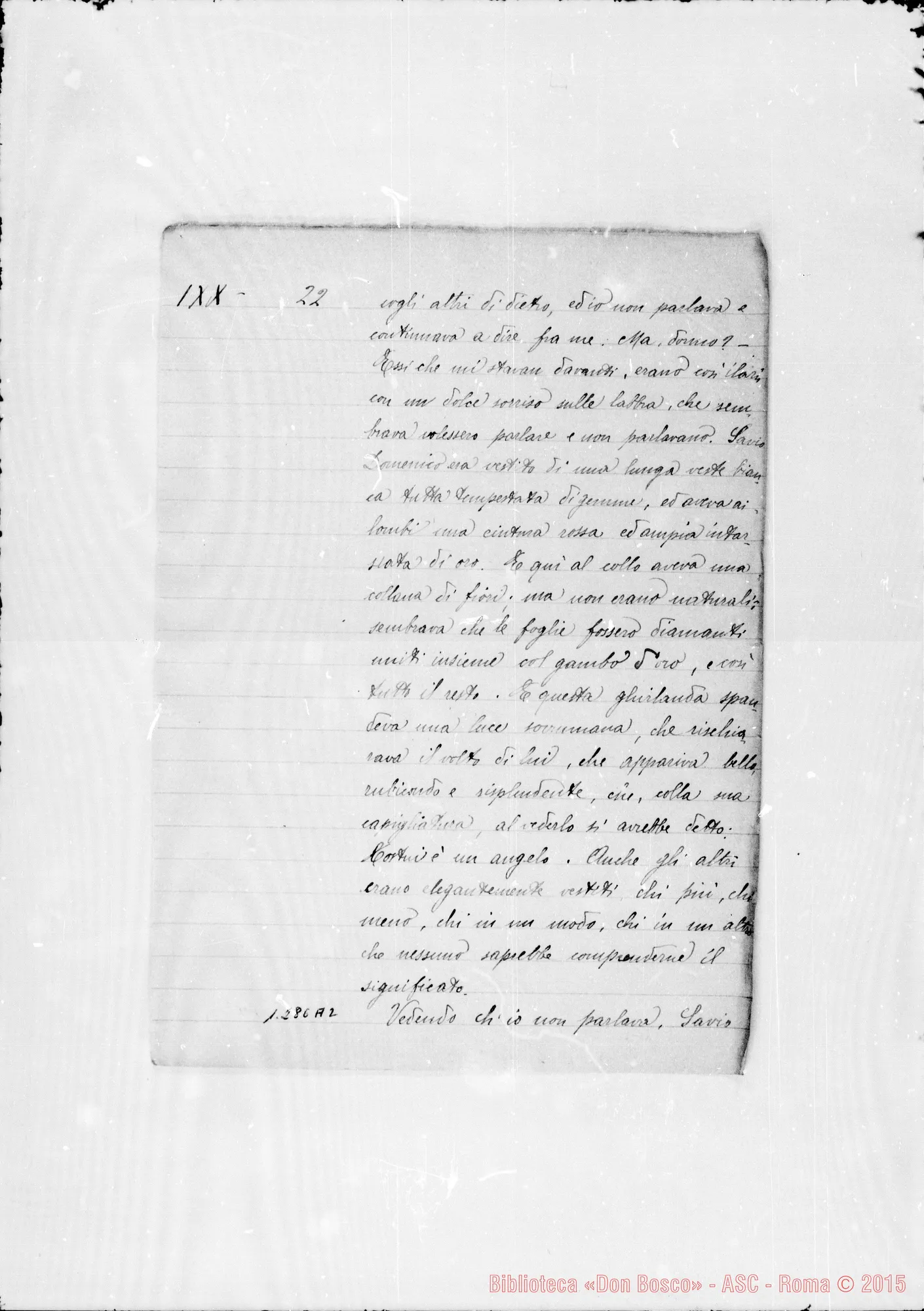 Fotogramma A 2 — Altra raccolta di sogni. Indice in principio