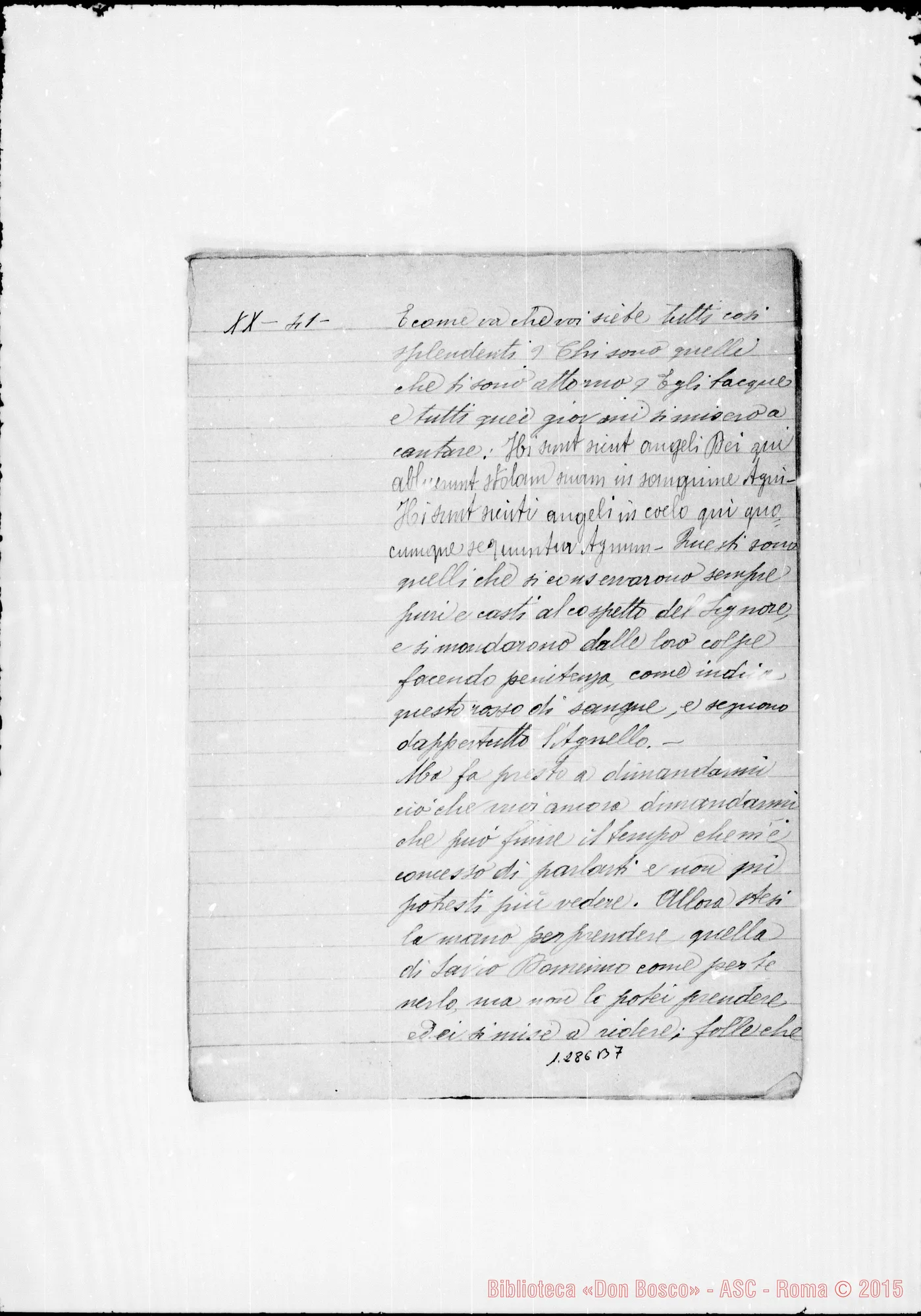 Fotogramma B 7 — Due sogni. Acclusa lettera Viglietti-Bianchi con sogno