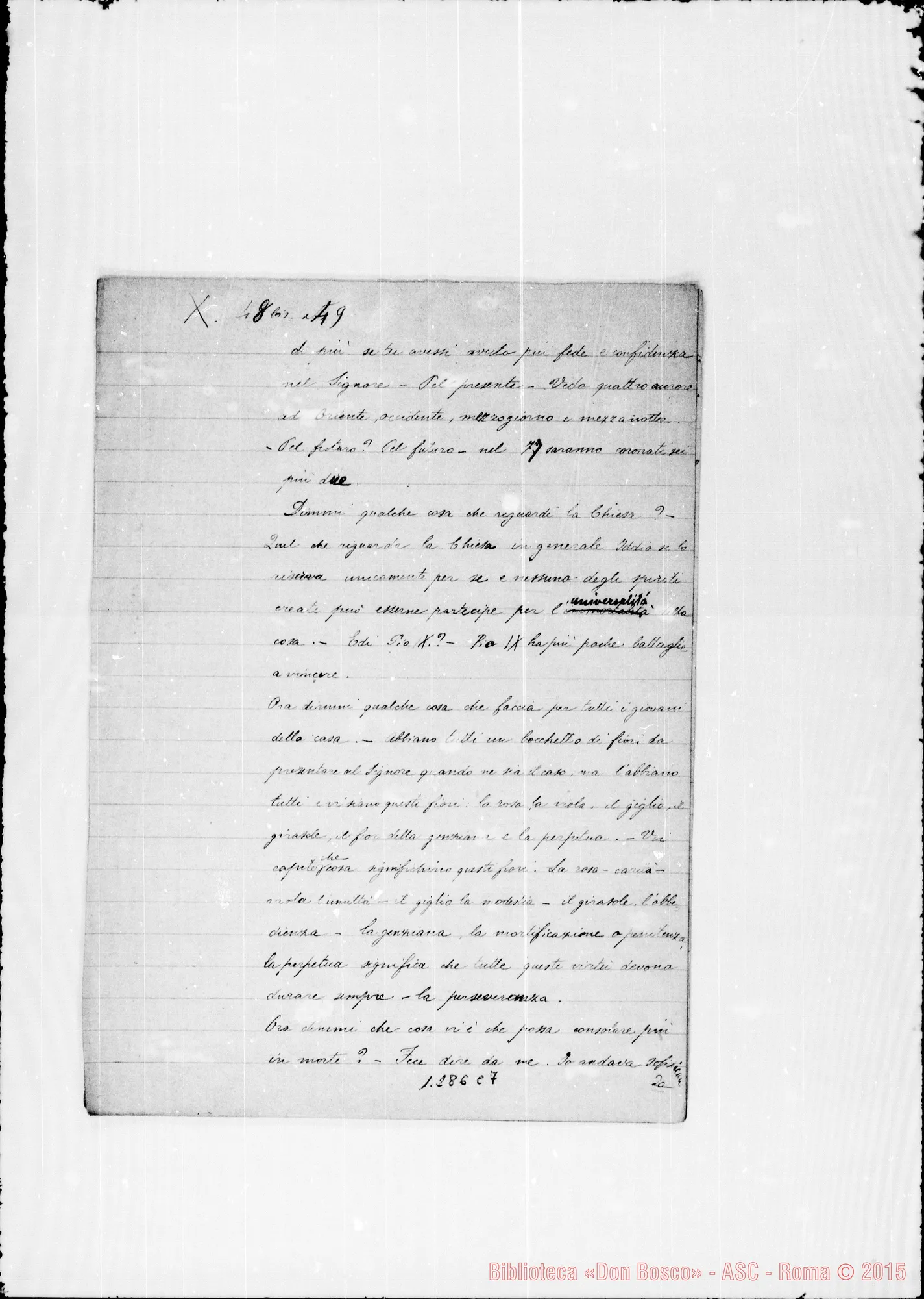 Fotogramma C 7 — Due sogni. Acclusa lettera Viglietti-Bianchi con sogno