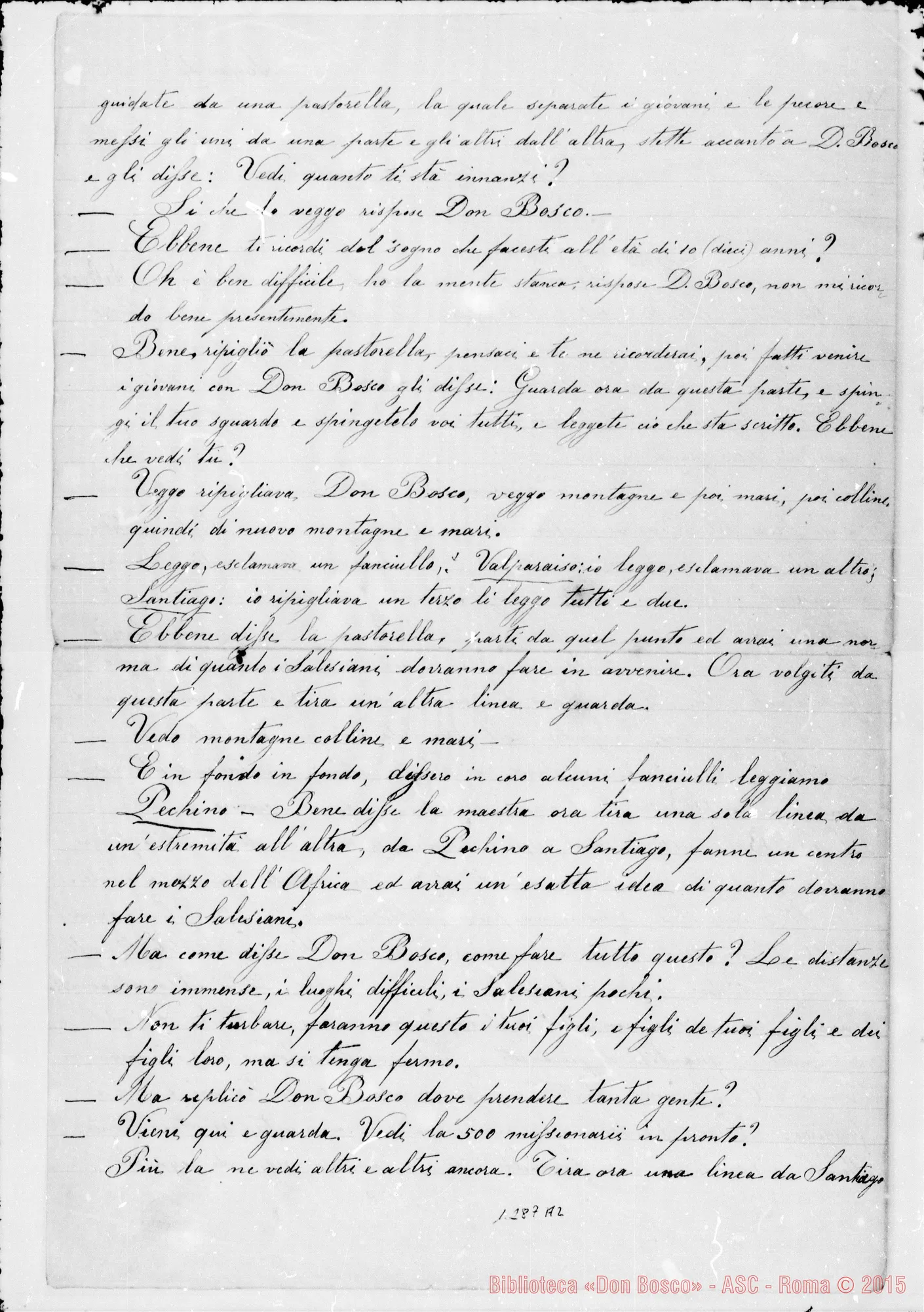 Fotogramma A 2 — Due sogni. Acclusa lettera Viglietti-Bianchi con sogno
