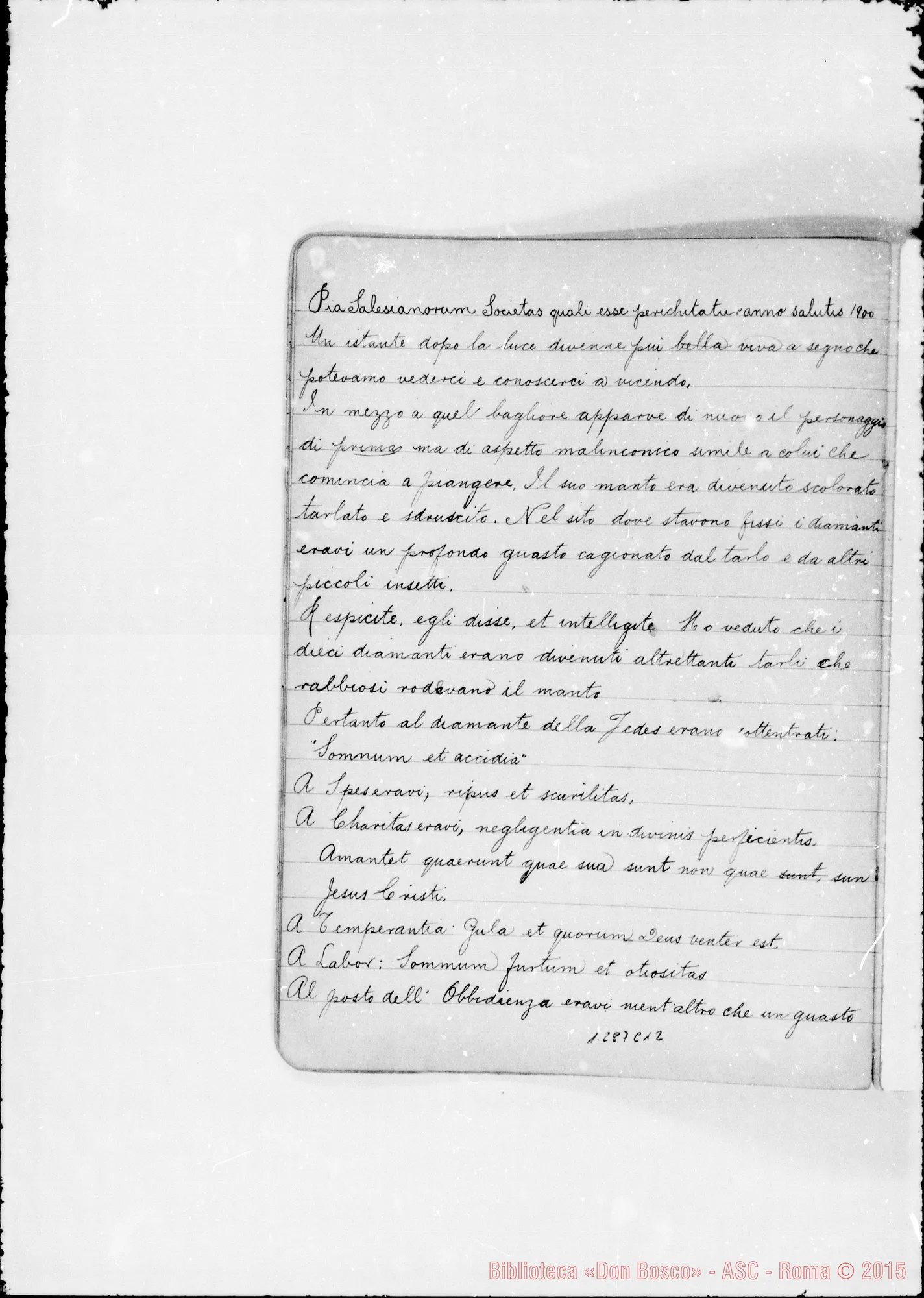 Fotogramma C 12 — Altro quaderno con raccolta di sogni