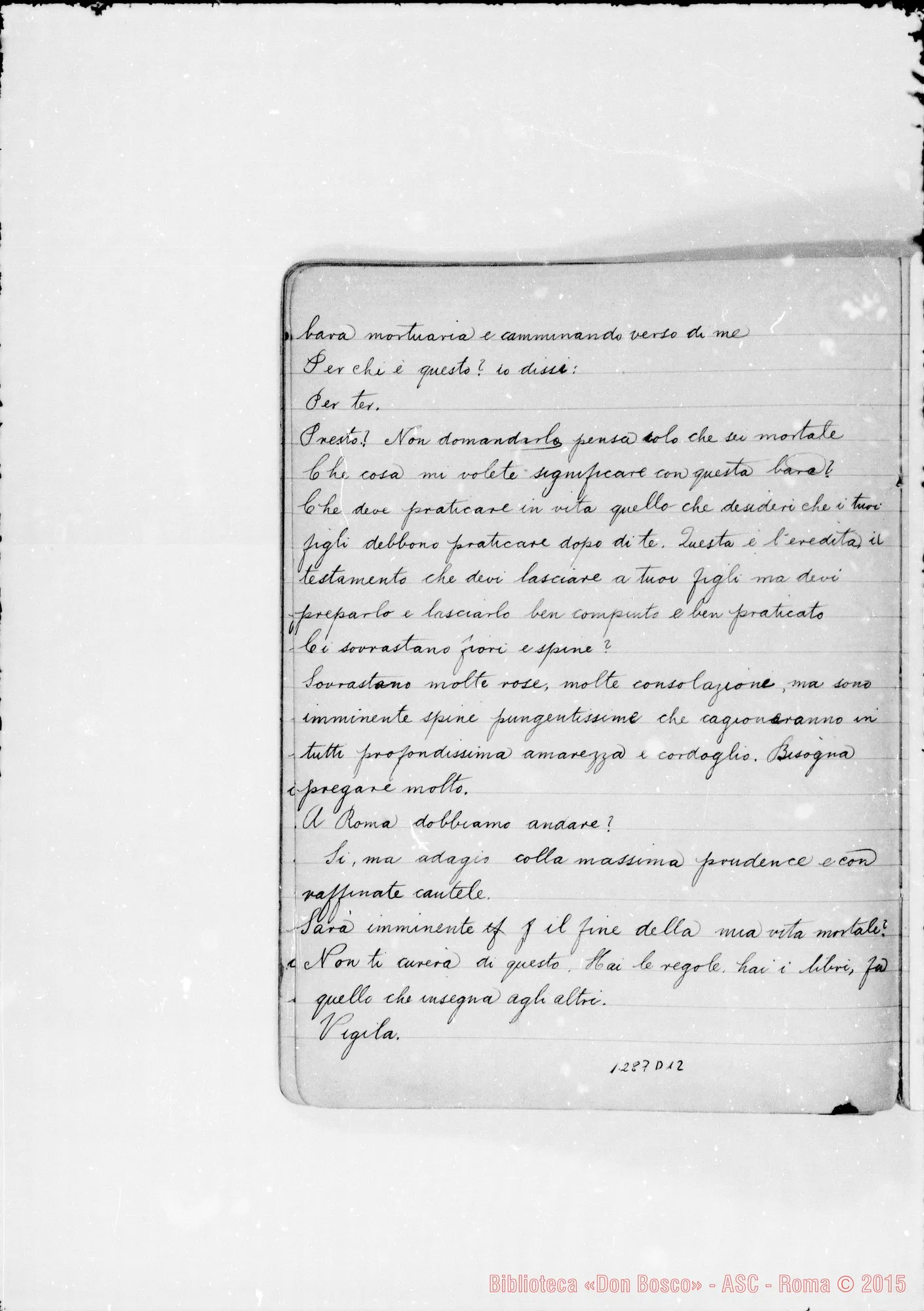 Fotogramma D 12 — Altro quaderno con raccolta di sogni