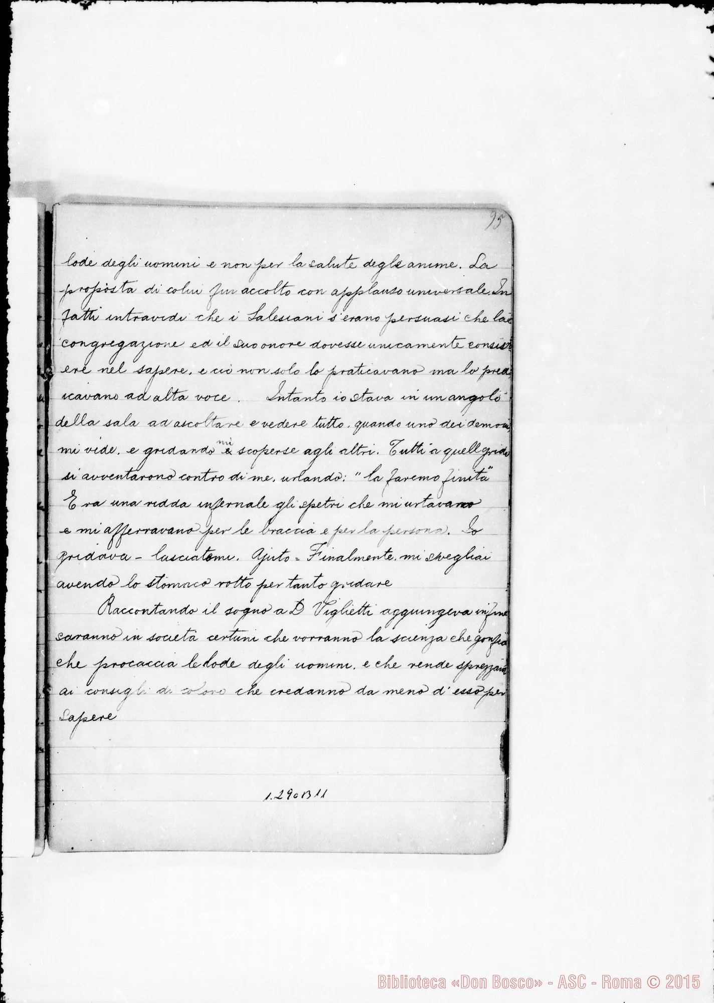 Fotogramma B 11 — Altro quaderno con raccolta di sogni