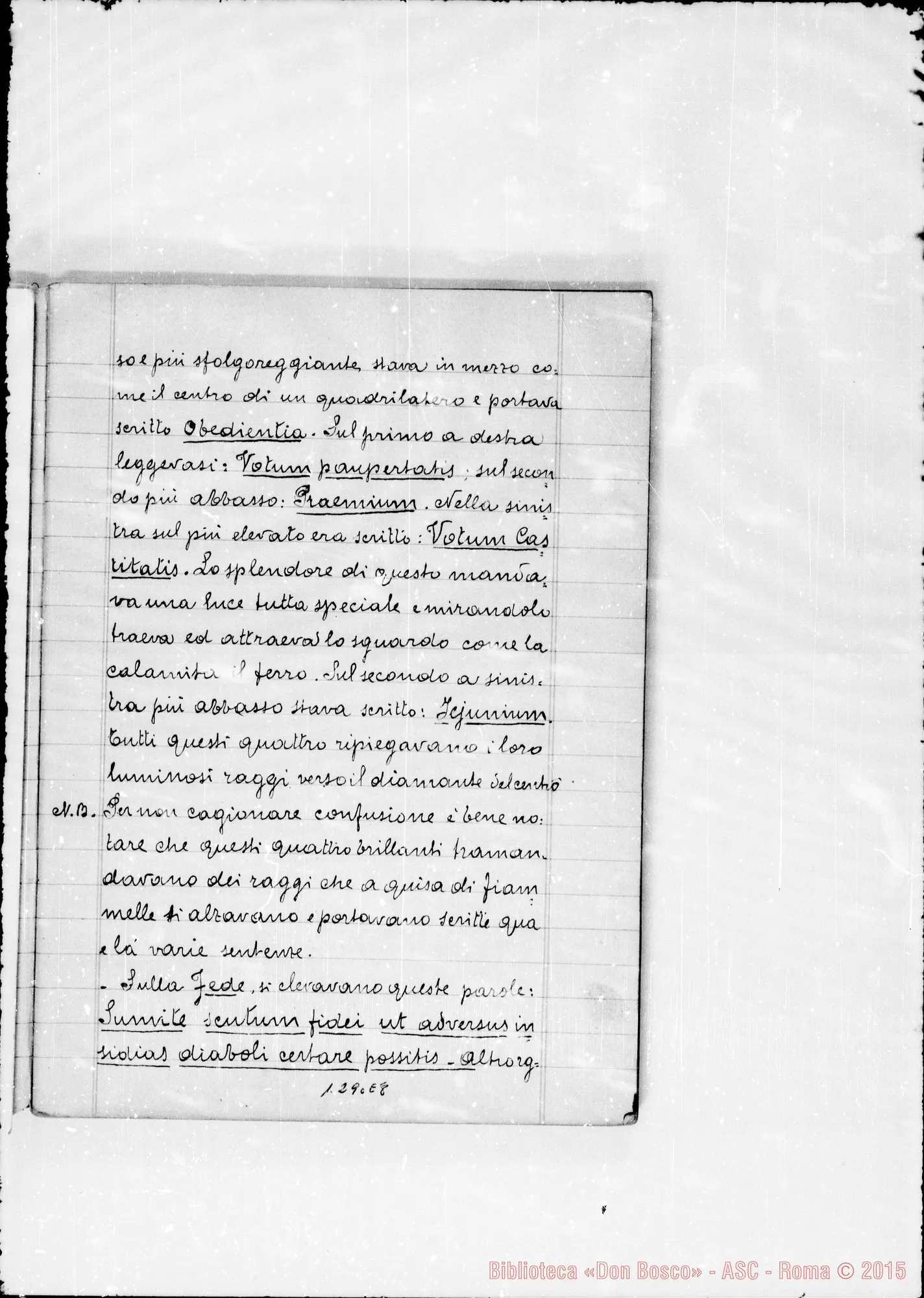 Fotogramma E 8 — Quaderno di D. Bianchi