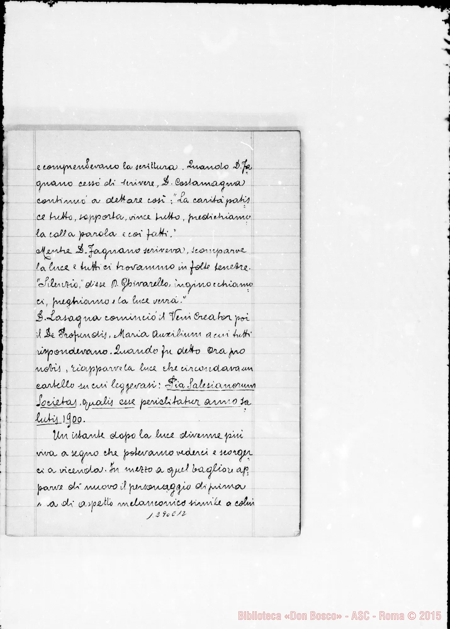 Fotogramma E 12 — Quaderno di D. Bianchi