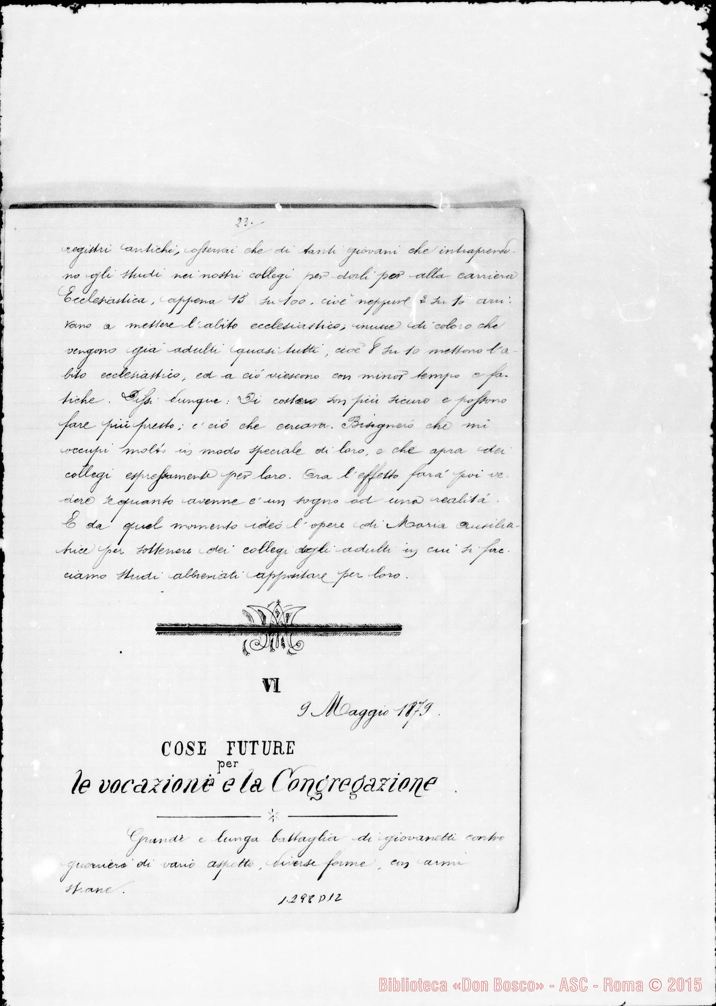 Fotogramma D 12 — Bellamy: Table des Songes de Don Bosco…