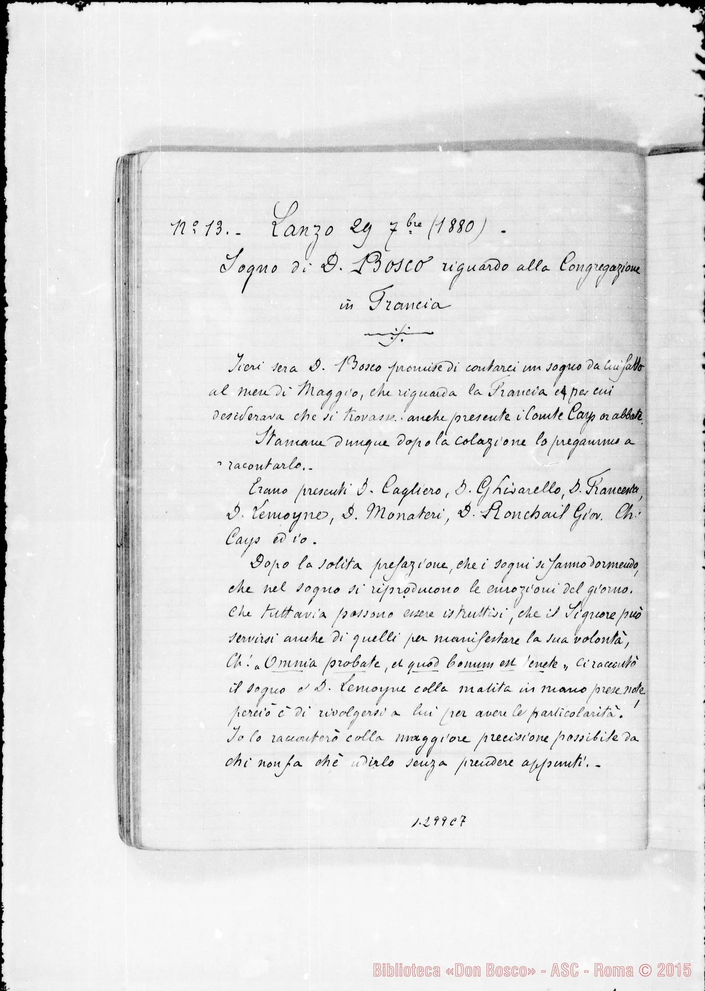 Fotogramma C 7 — Bellamy: Table des Songes de Don Bosco…