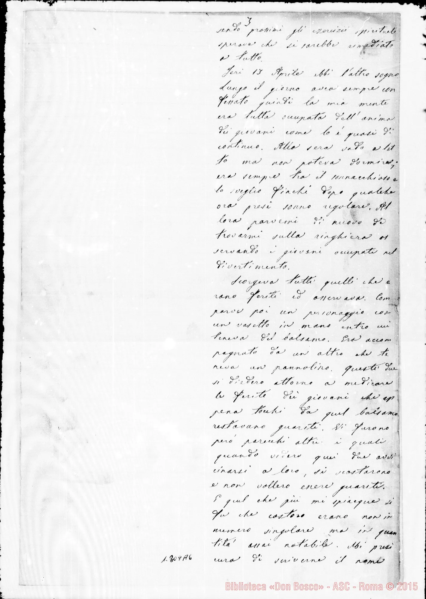Fotogramma A 6 — Anno 1864. Raccolta ms. di D. Lemoyne