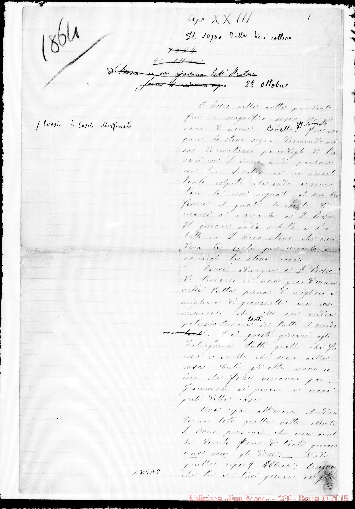 Fotogramma A 8 — Anno 1864. Raccolta ms. di D. Lemoyne