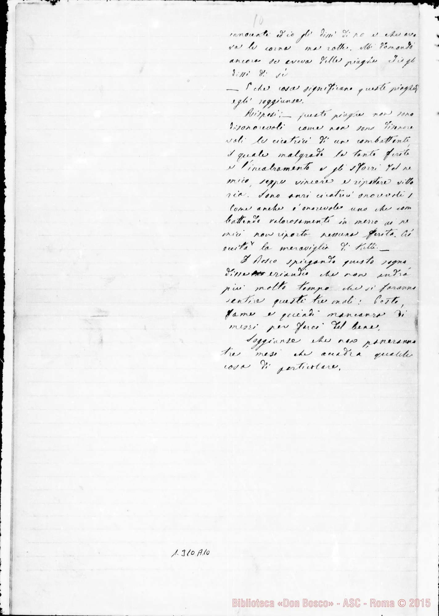 Fotogramma A 10 — Anno 1867. Raccolta ms. di D. Lemoyne