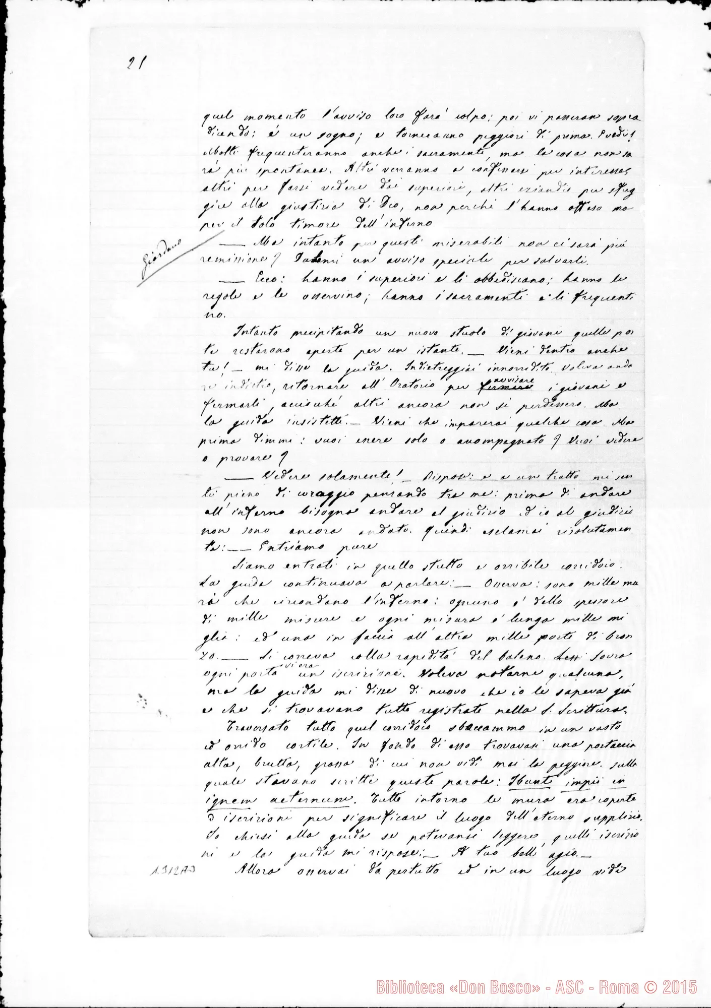 Fotogramma A 3 — Anno 1868. Lettera A D. Sala. Ms. originali Lemoyne ed altri