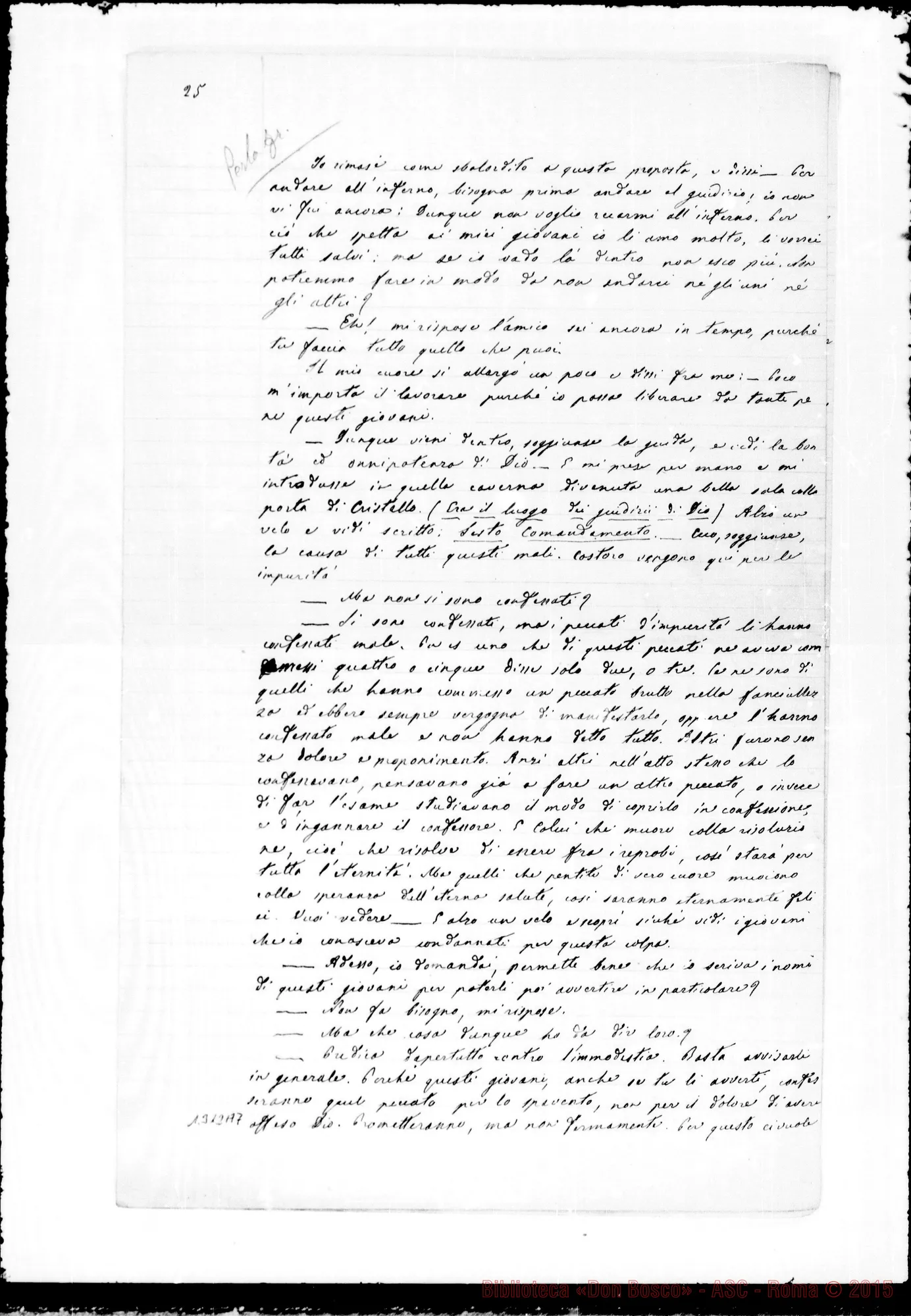 Fotogramma A 7 — Anno 1868. Lettera A D. Sala. Ms. originali Lemoyne ed altri