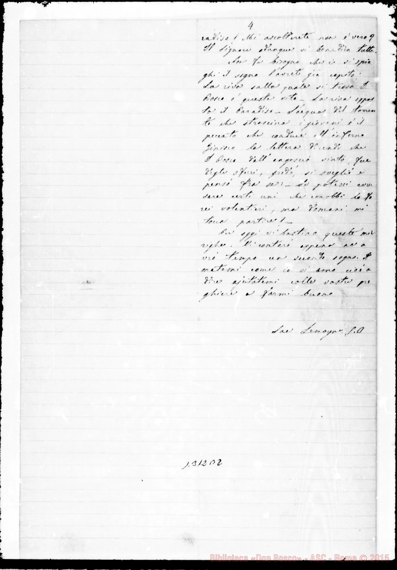 Fotogramma B 2 — Anno 1868. Lettera A D. Sala. Ms. originali Lemoyne ed altri