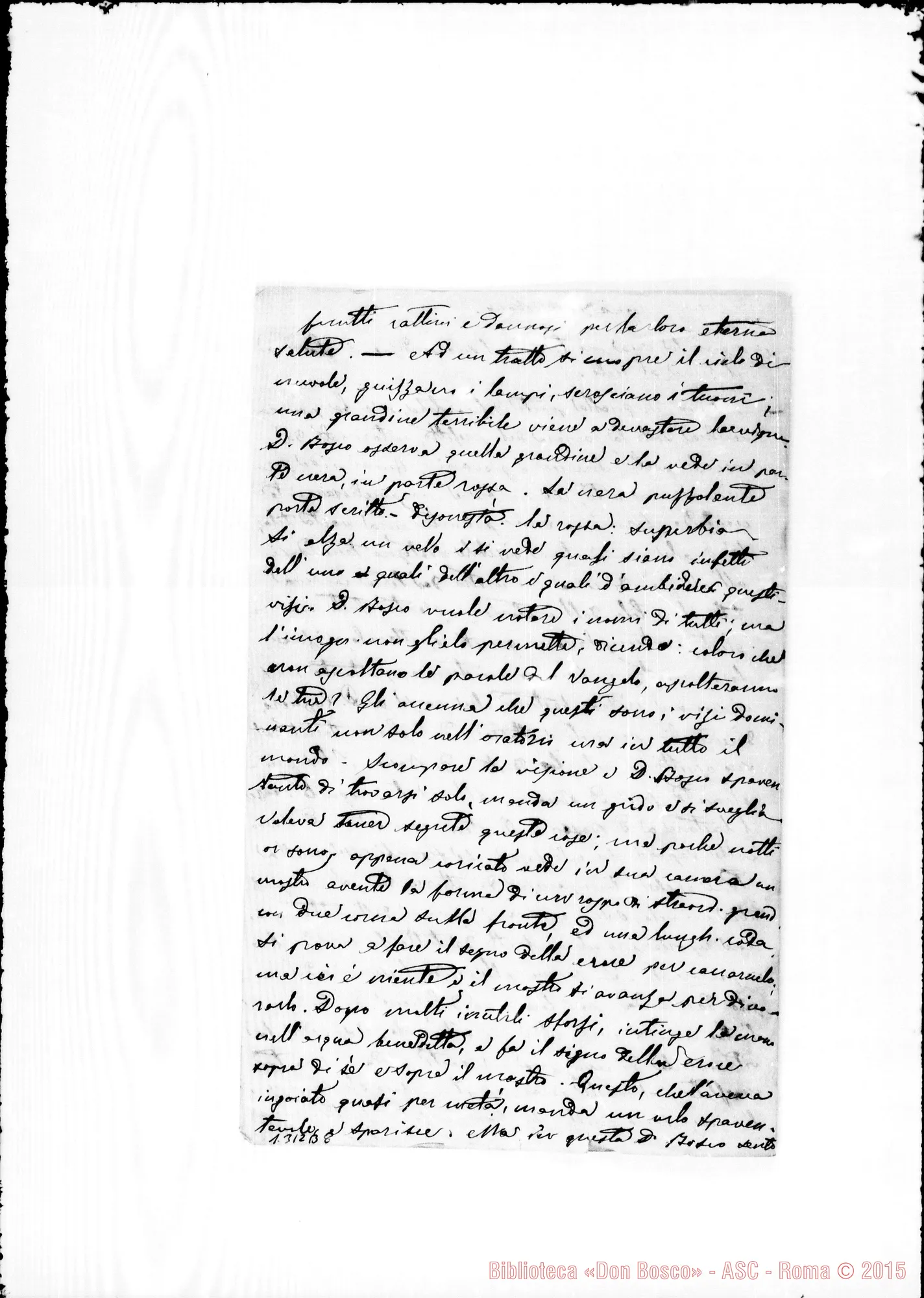Fotogramma B 8 — Anno 1868. Lettera A D. Sala. Ms. originali Lemoyne ed altri