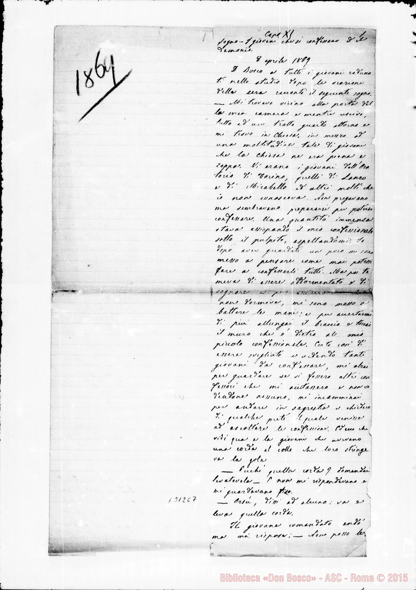 Fotogramma C 7 — Anno 1869. Raccolta ms. D. Lemoyne