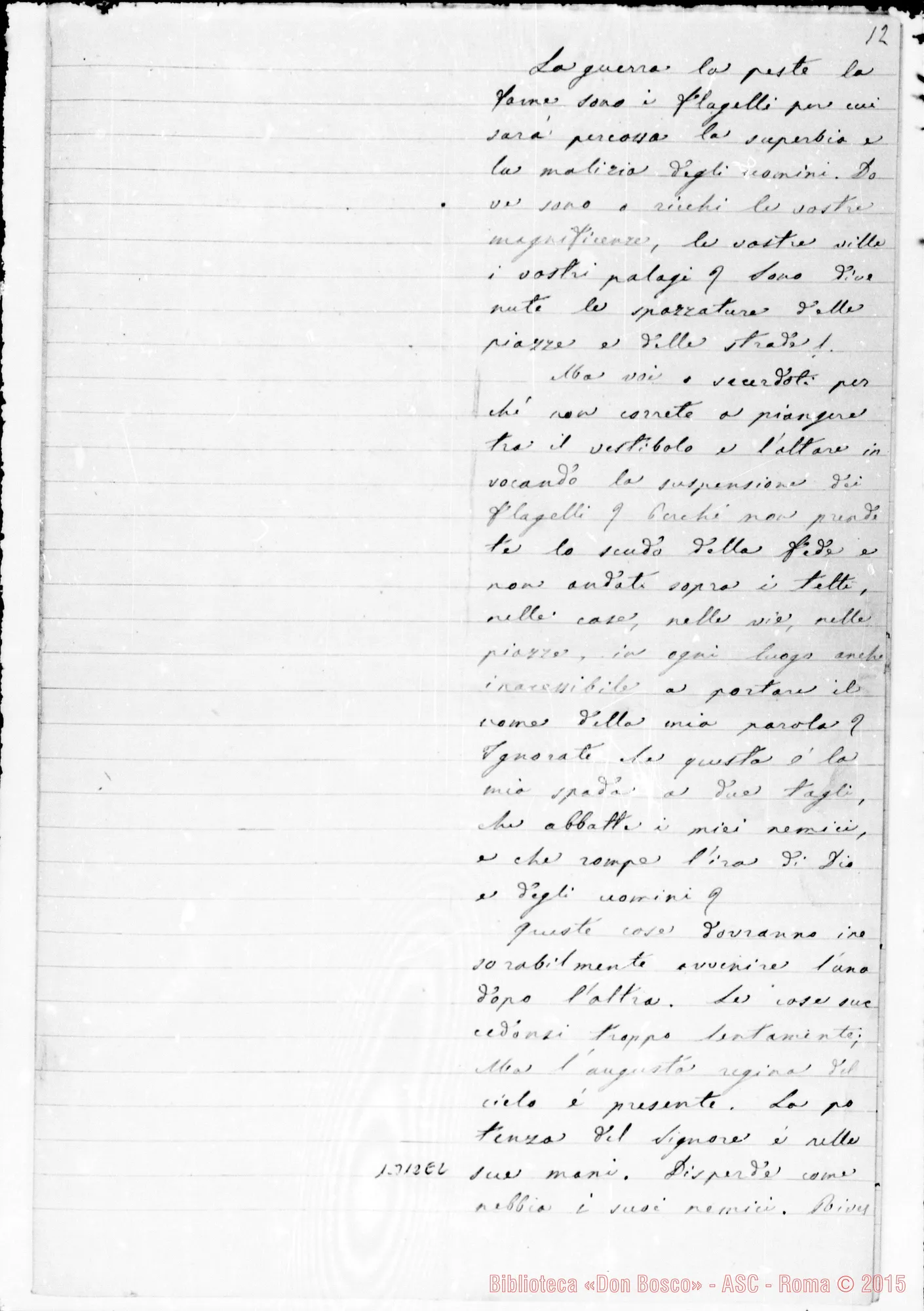 Fotogramma E 2 — Anno 1870. Diverse ms. E dattilografate