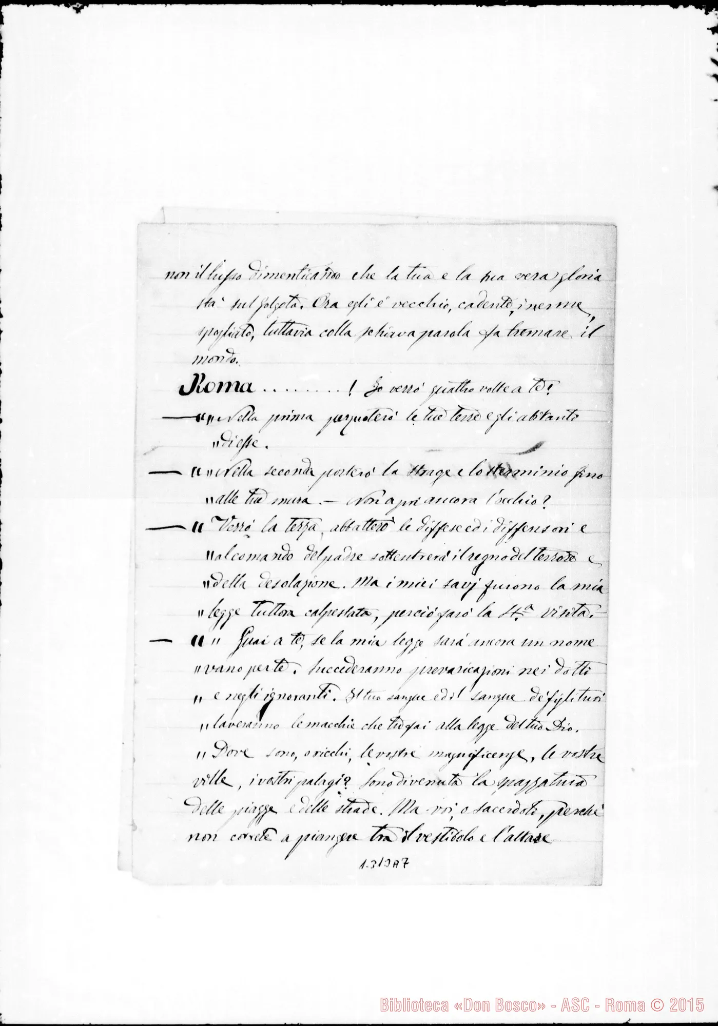 Fotogramma A 7 — Anno 1870. Diverse ms. E dattilografate