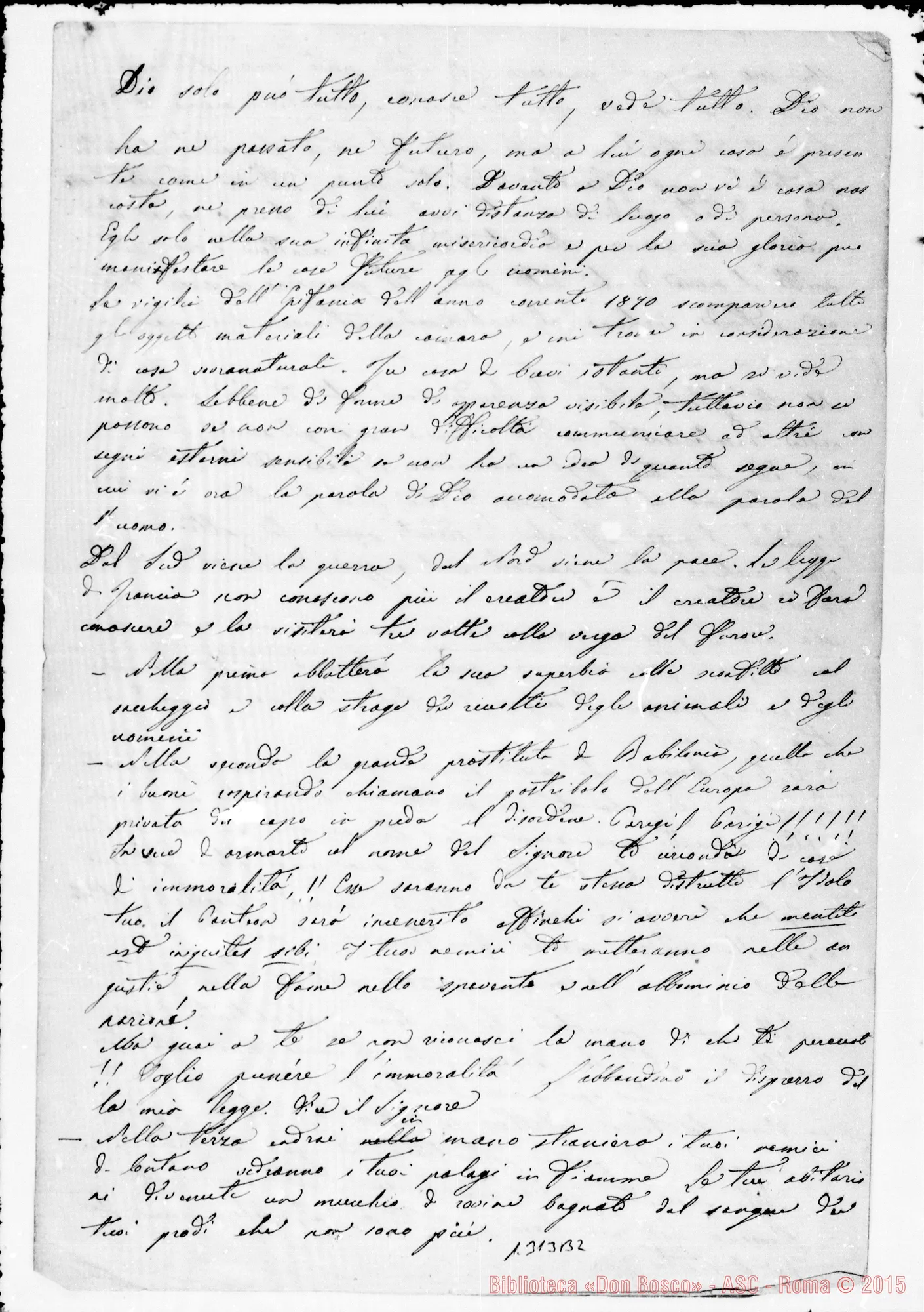 Fotogramma B 2 — Anno 1870. Diverse ms. E dattilografate