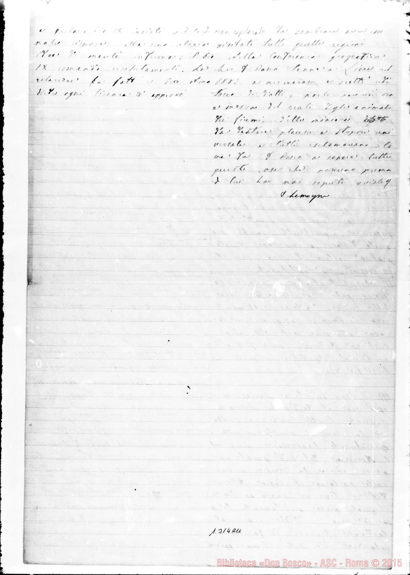 Fotogramma A 11 — Anno 1874. Le missioni. Ms. Lemoyne