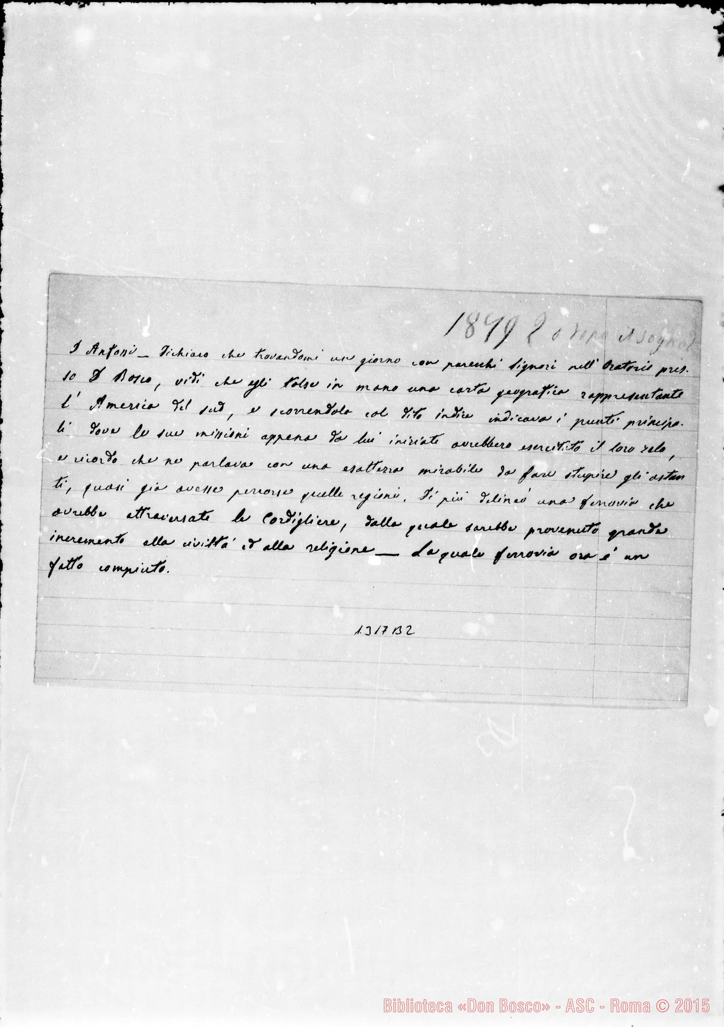 Fotogramma B 2 — Anno 1878-79. Ms.