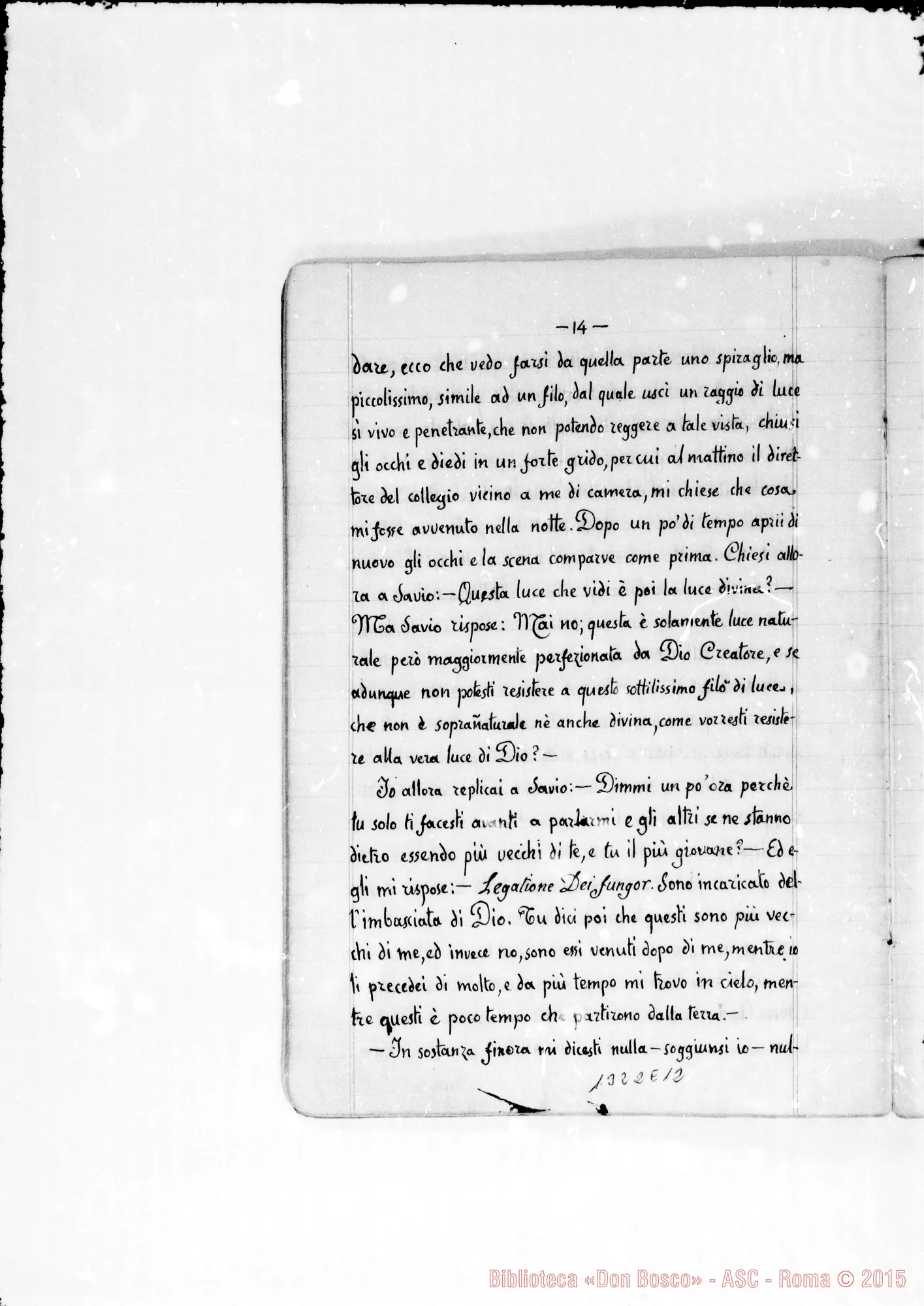 Fotogramma E 12 — Quaderno ms. con raccolta di sogni di D. Bosco