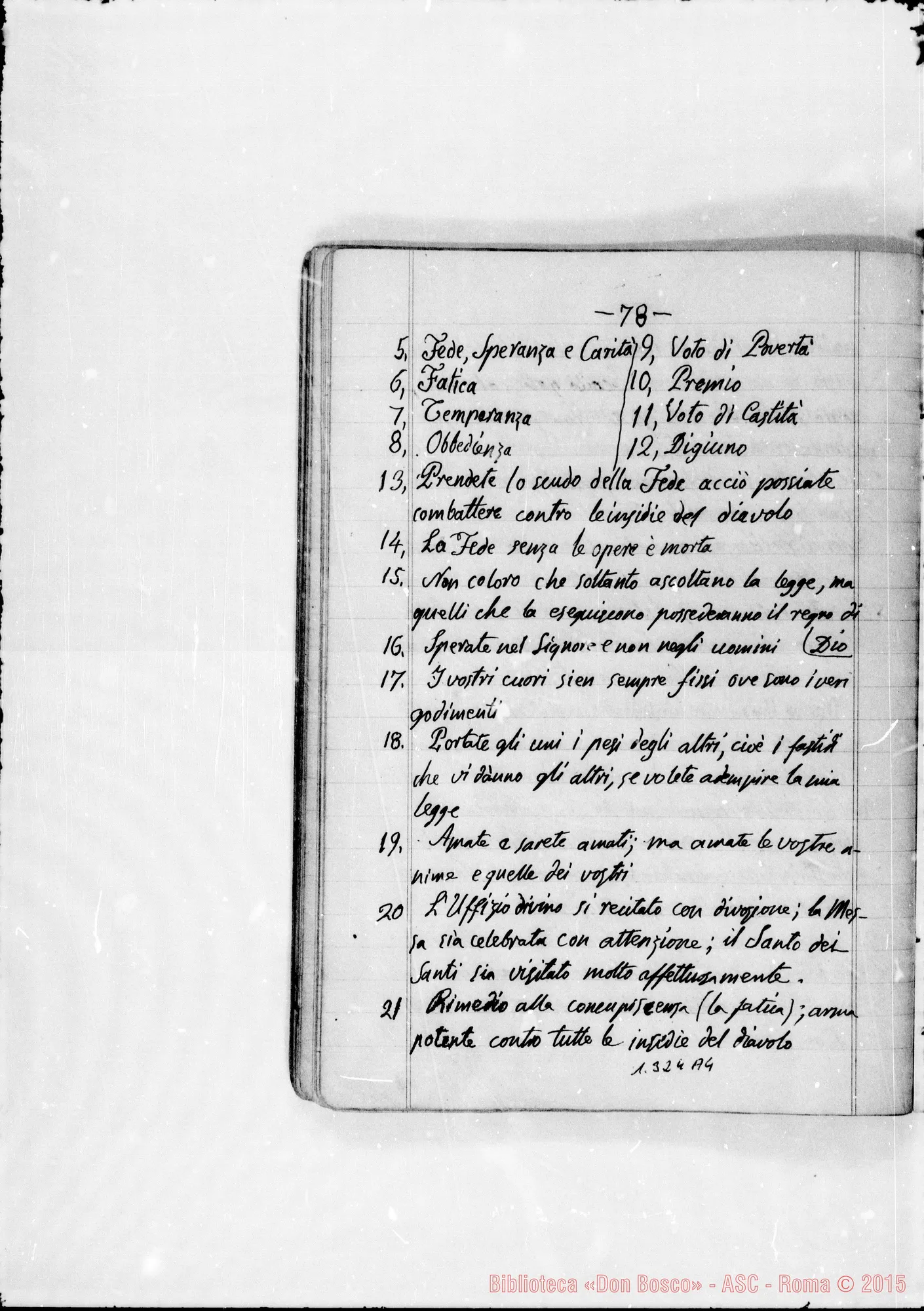 Fotogramma A 4 — Quaderno ms. con raccolta di sogni di D. Bosco