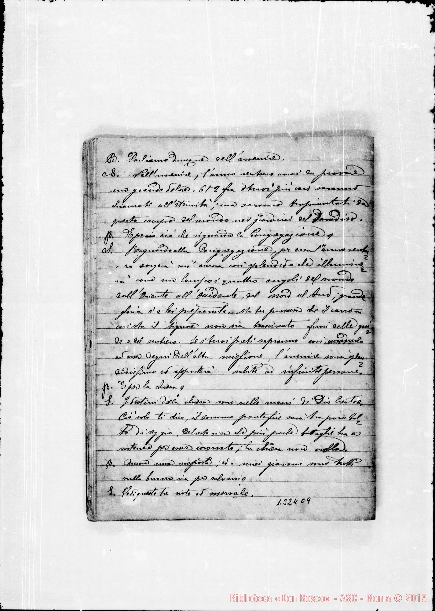 Fotogramma C 9 — Quaderno: «Visioni dell’amato Padre D. Bosco»