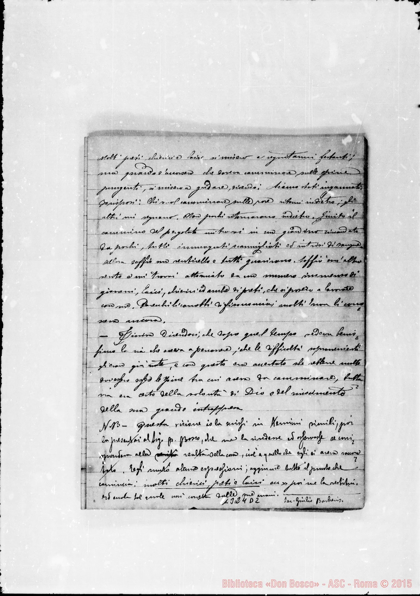 Fotogramma D 2 — Quaderno: «Visioni dell’amato Padre D. Bosco»