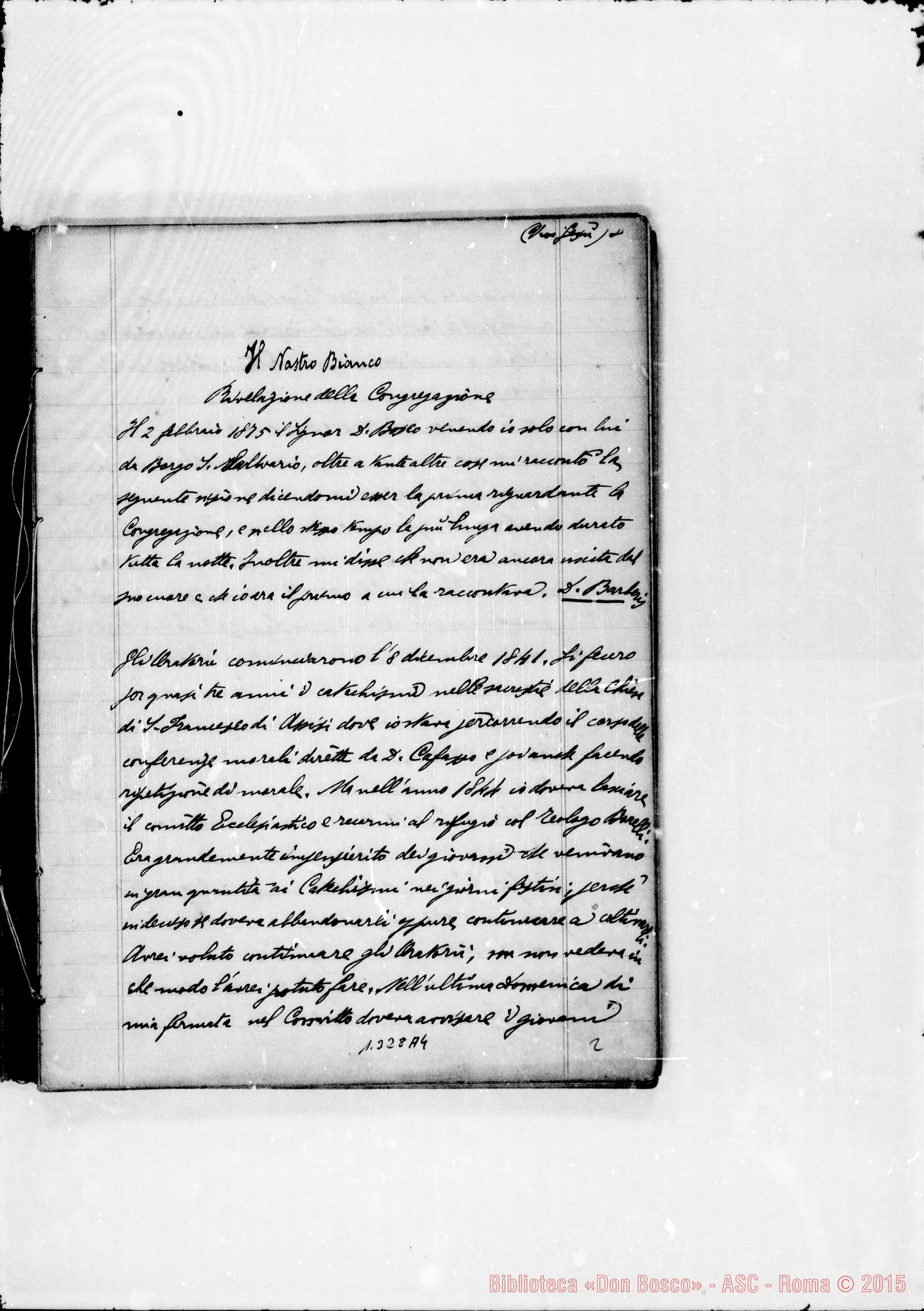 Fotogramma A 4 — Pagella Giovanni, sac. SDB: Quaderno con sogni di D. Bosco