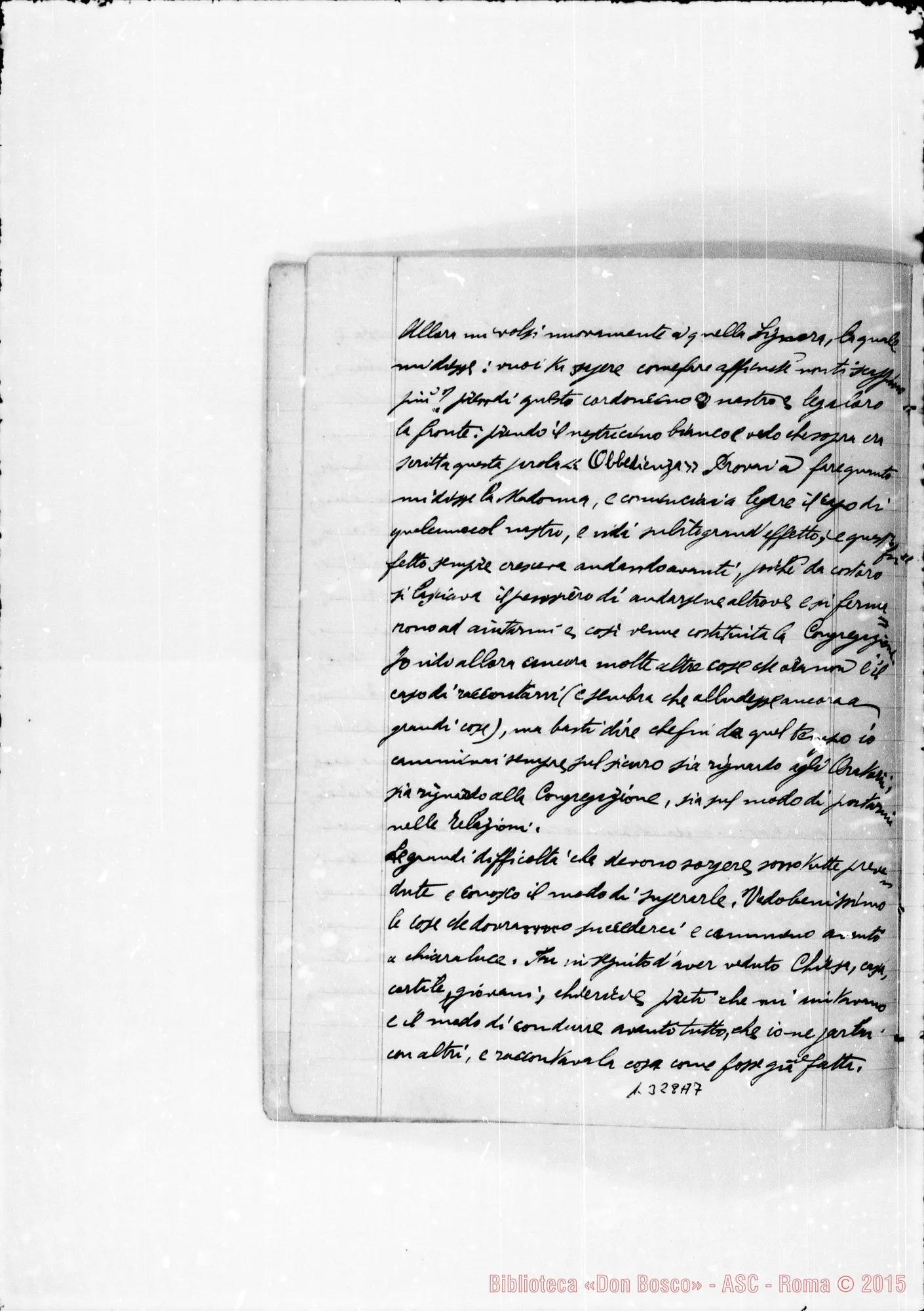 Fotogramma A 7 — Pagella Giovanni, sac. SDB: Quaderno con sogni di D. Bosco
