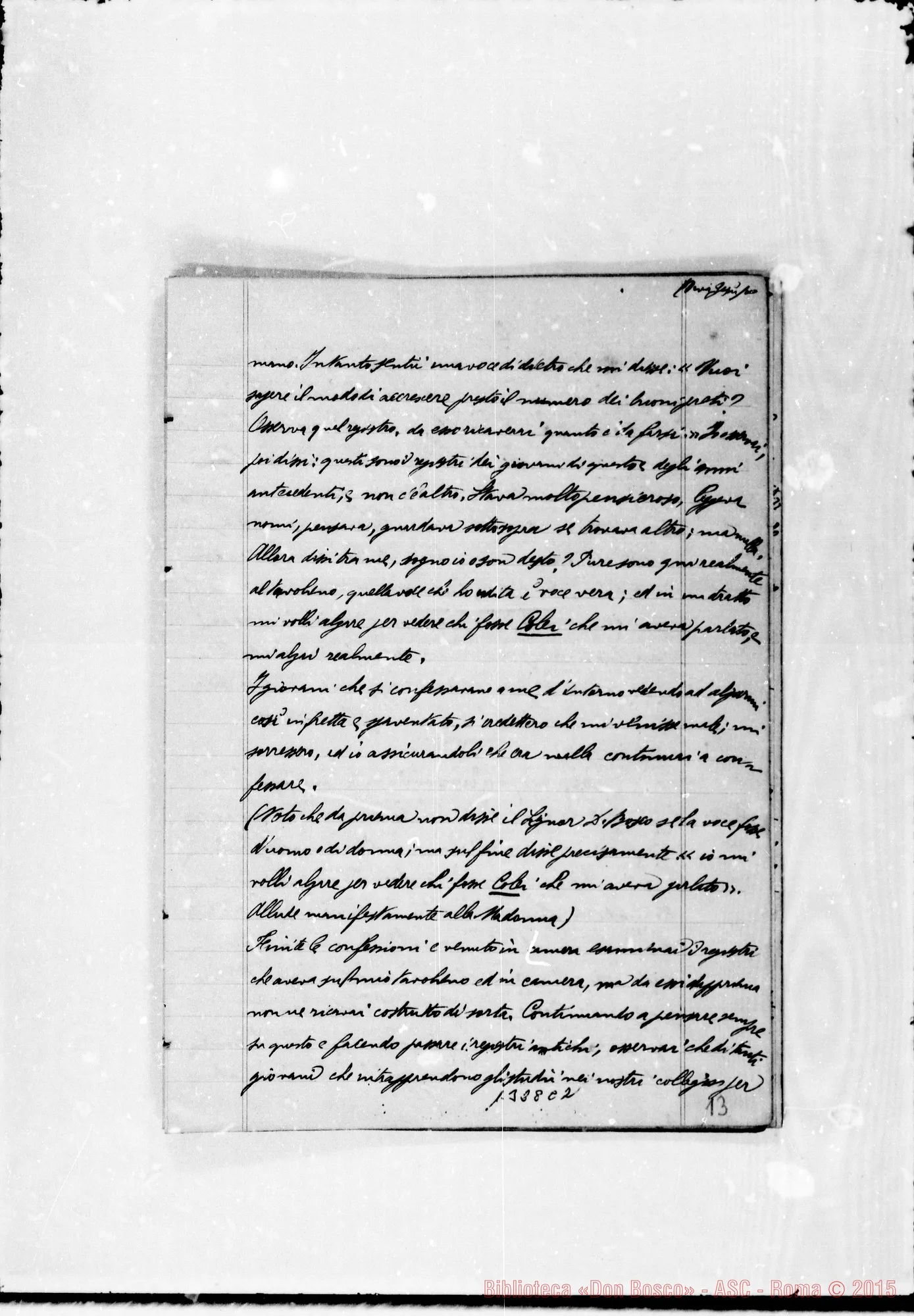 Fotogramma C 2 — Pagella Giovanni, sac. SDB: Quaderno con sogni di D. Bosco