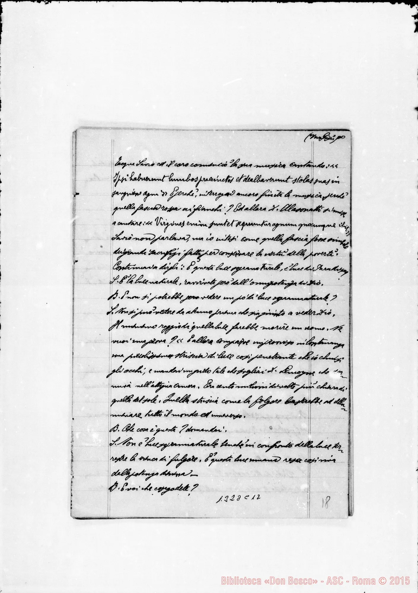 Fotogramma C 12 — Pagella Giovanni, sac. SDB: Quaderno con sogni di D. Bosco